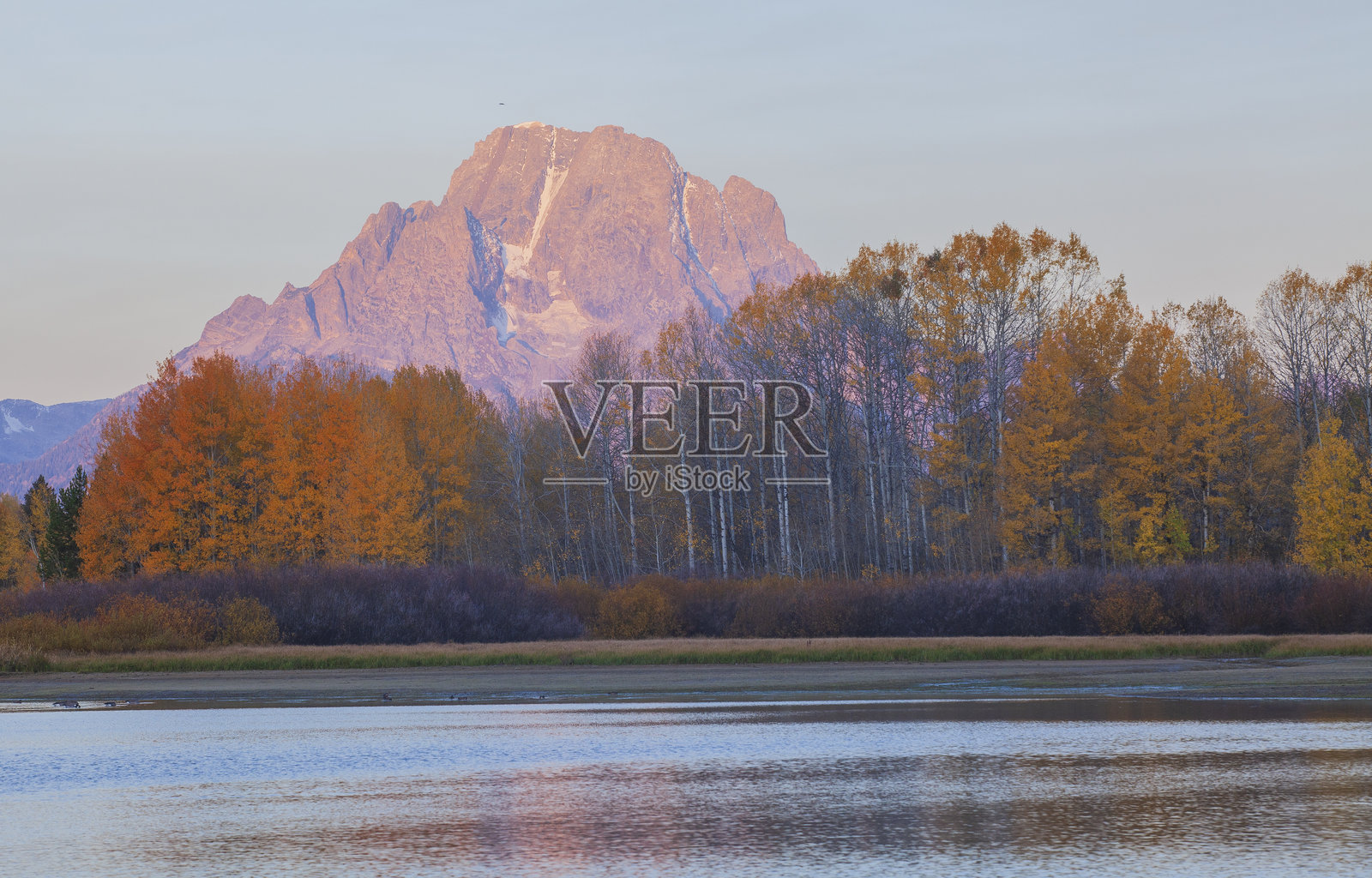 怀俄明州大提顿国家公园的秋季风景照片摄影图片