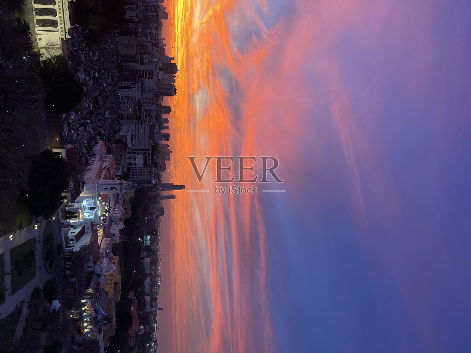 阿根廷布宜诺斯艾利斯的城市日落照片摄影图片