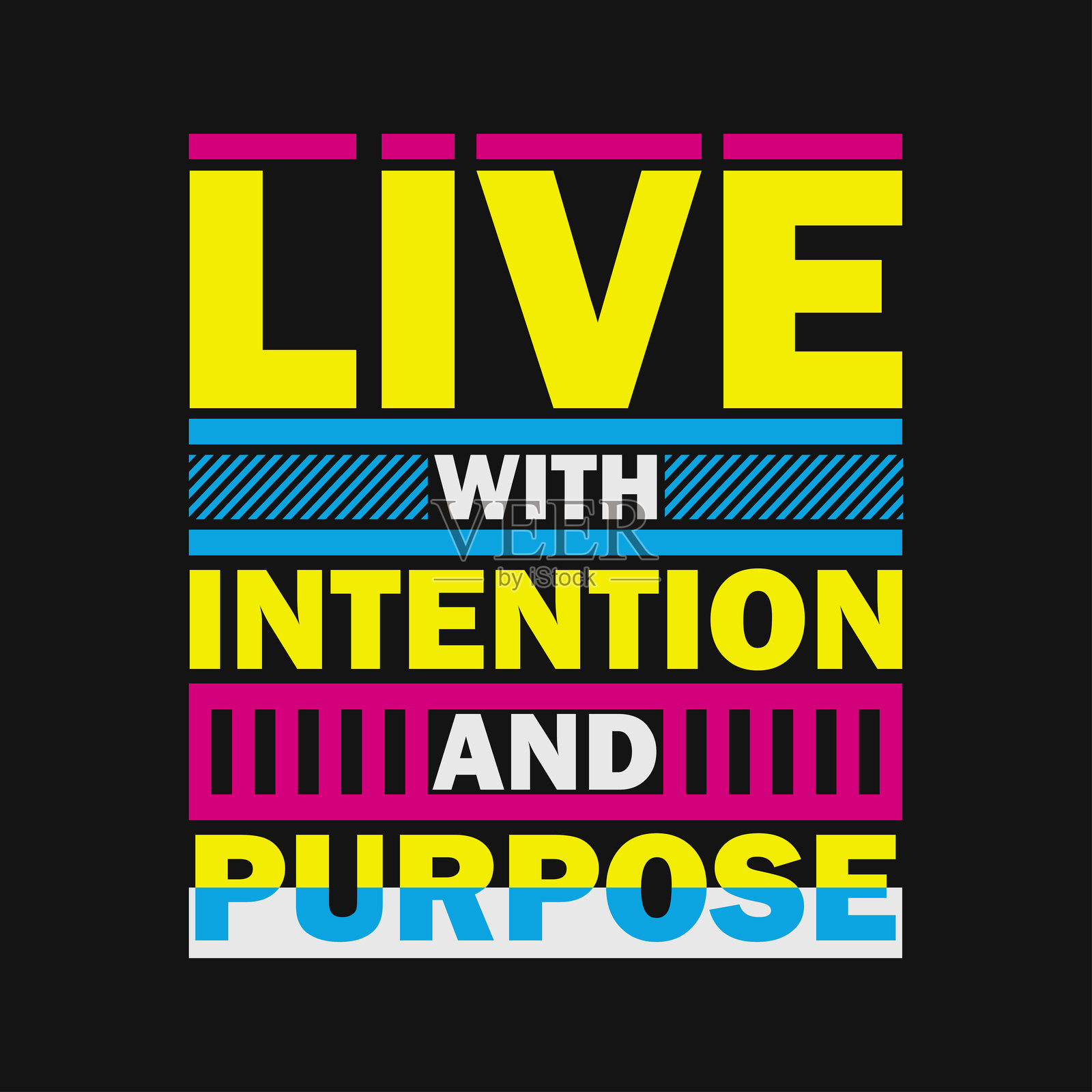 以意图生活：激励性的笔触矢量图，传达有目的的生活插画图片素材