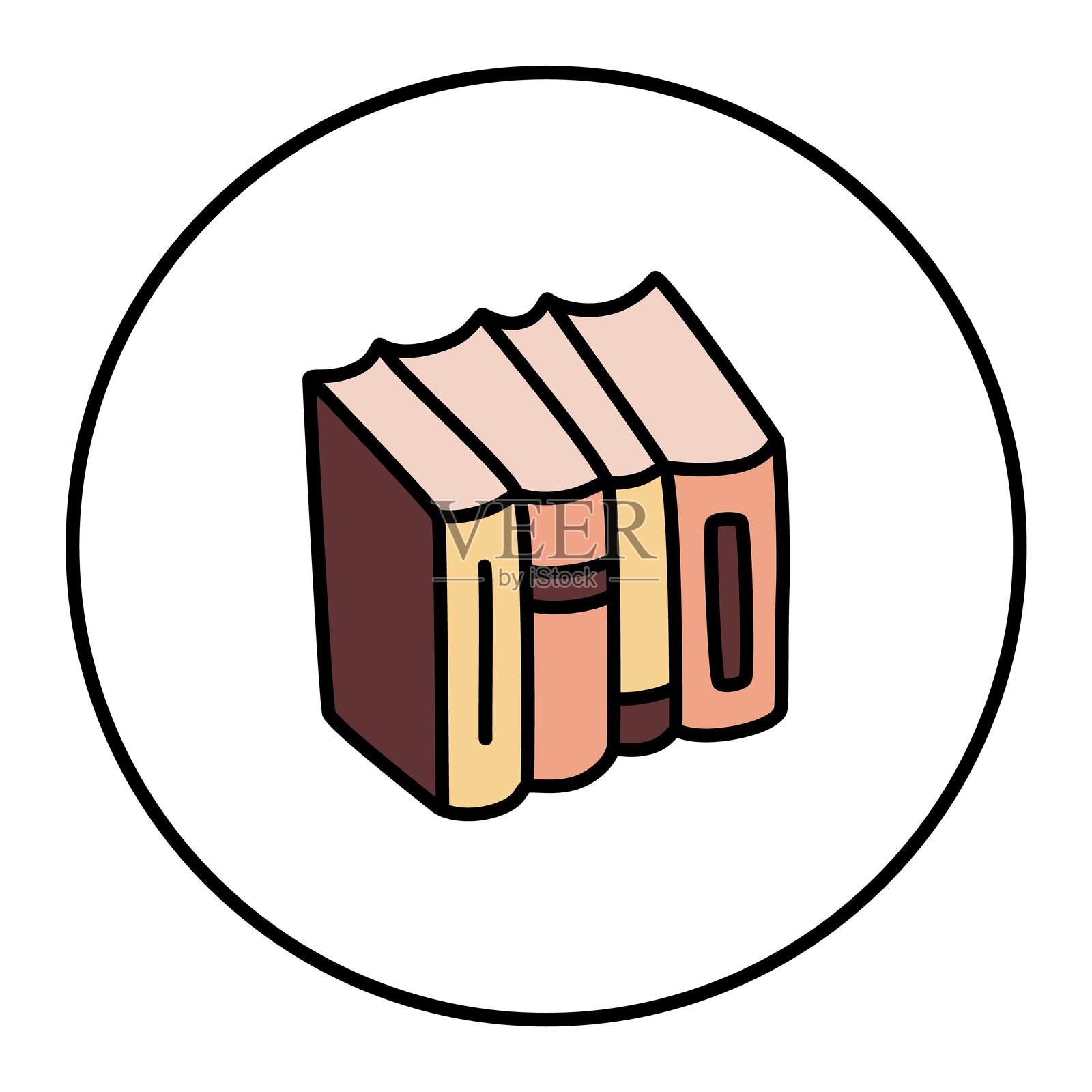 手绘简约风格的涂鸦书架图标。知识象征。插画图片素材