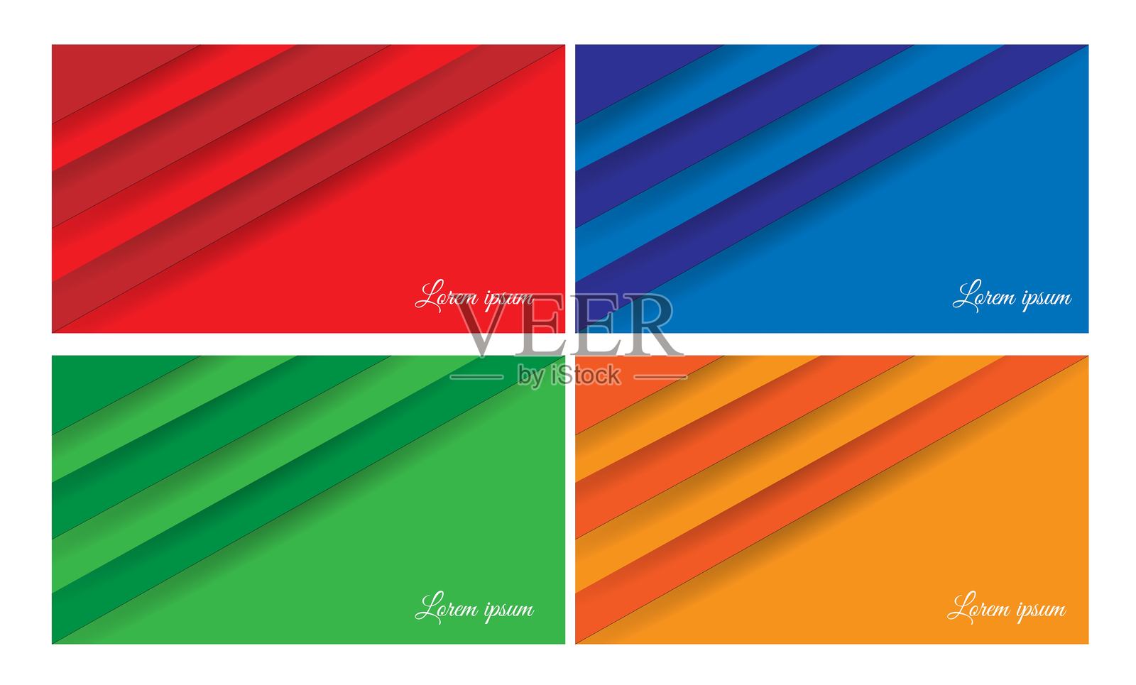 抽象折叠纸背景集，不同颜色插画图片素材