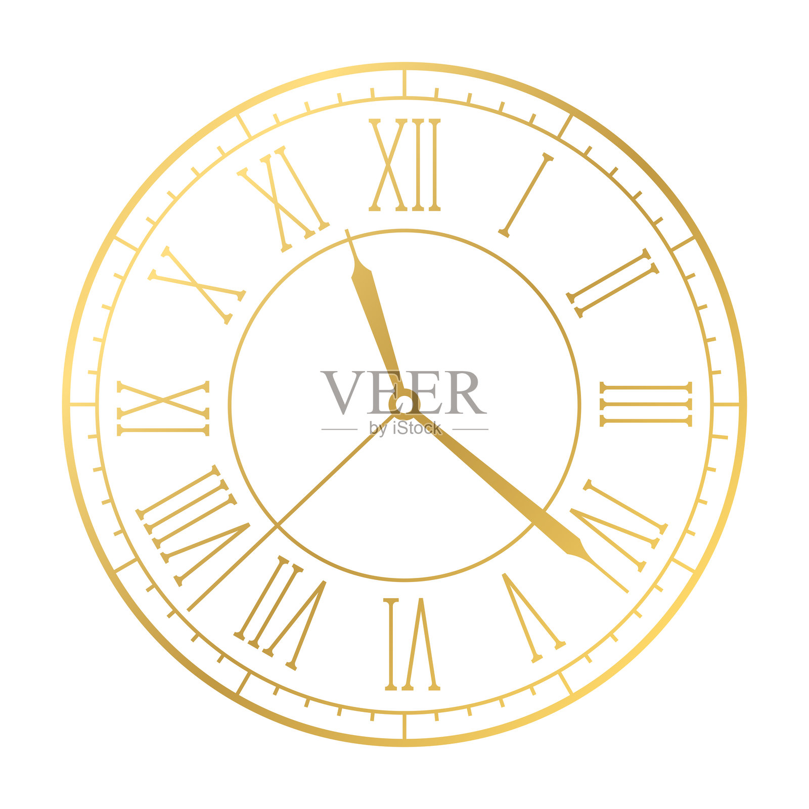 金色复古罗马数字时间指示设计元素插画图片素材