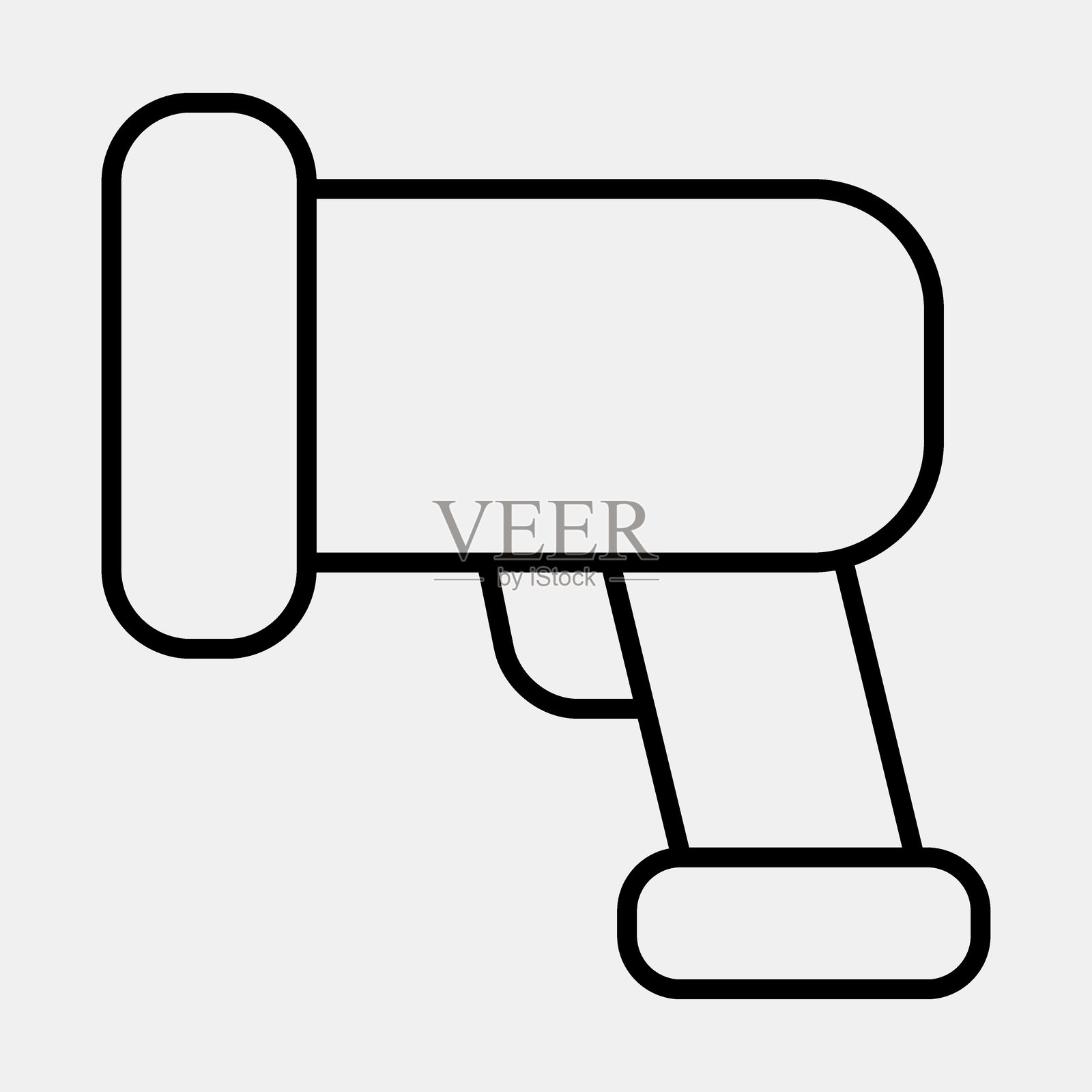 图标条形码扫描器。条形码和二维码元素。线条风格的图标。适合用于印刷、海报、标志、广告、信息图等。插画图片素材