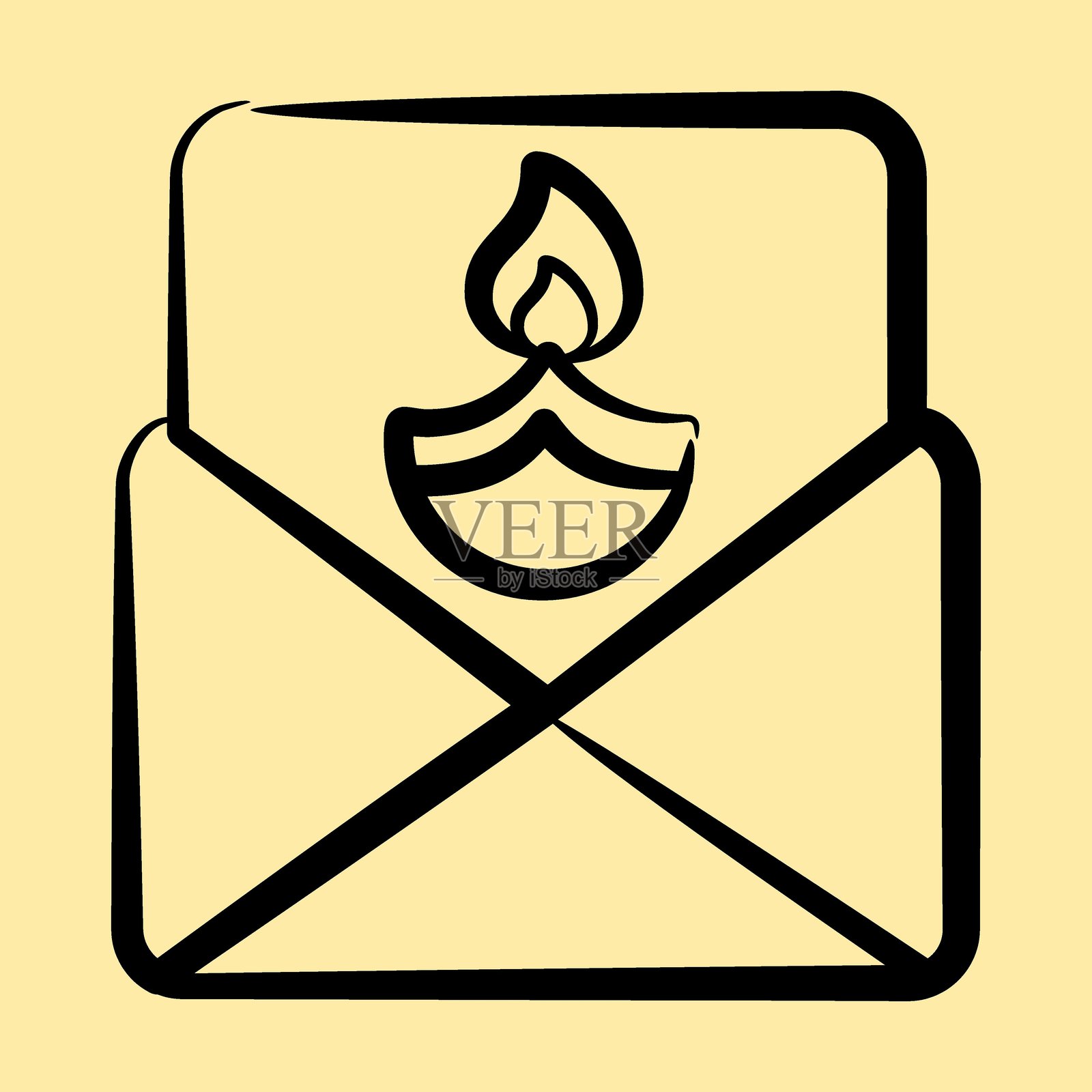 图标贺卡。排灯节庆祝元素。手绘风格的图标。适合印刷、海报、标志、装饰、信息图表等。插画图片素材