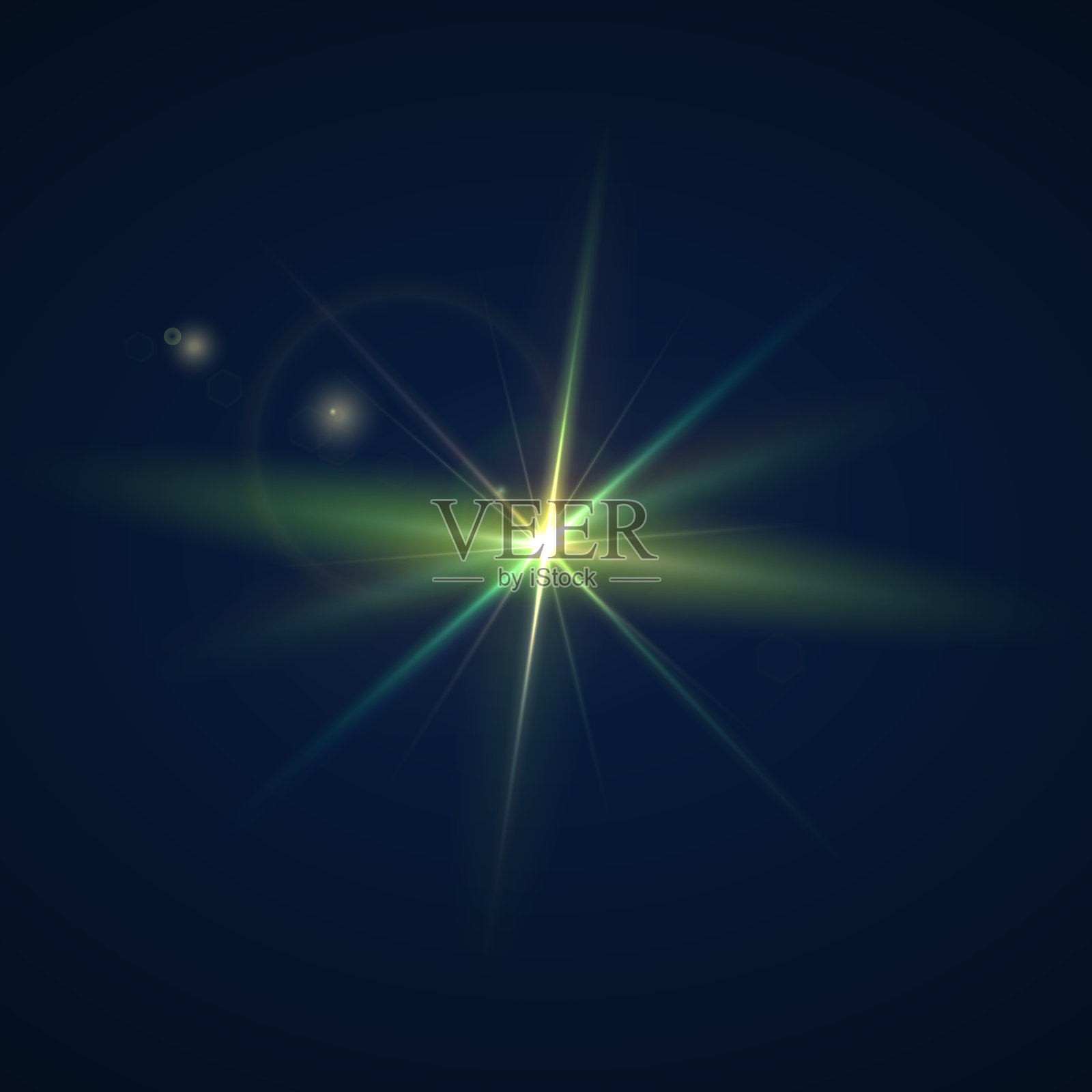 闪光。逼真的光晕。发光效果。摄影相机光线或镜头反射的阳光。太空中的星星。孤立的闪光集合。闪烁的光斑。矢量闪烁元素。插画图片素材