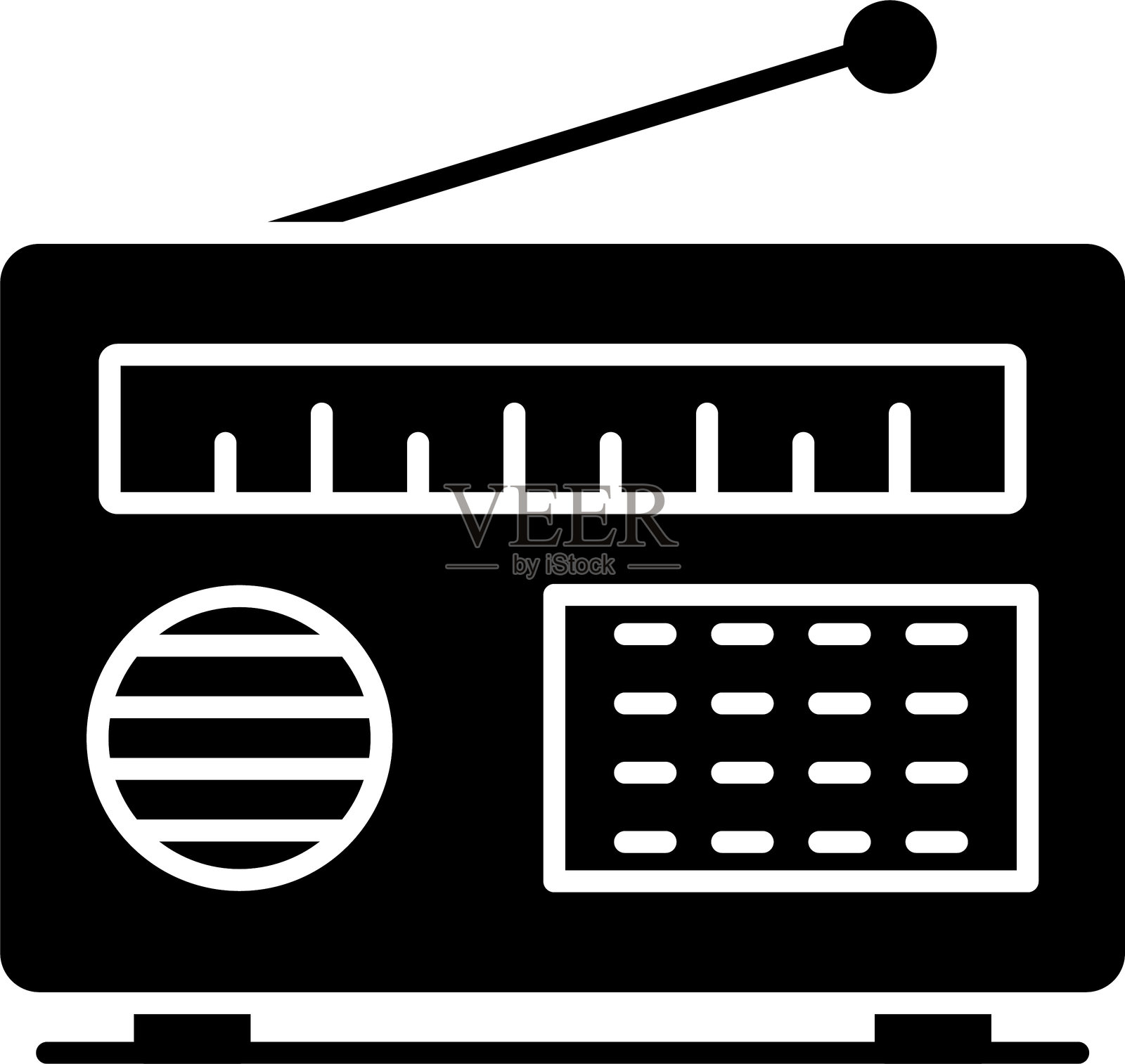 收音机图标设计插画图片素材