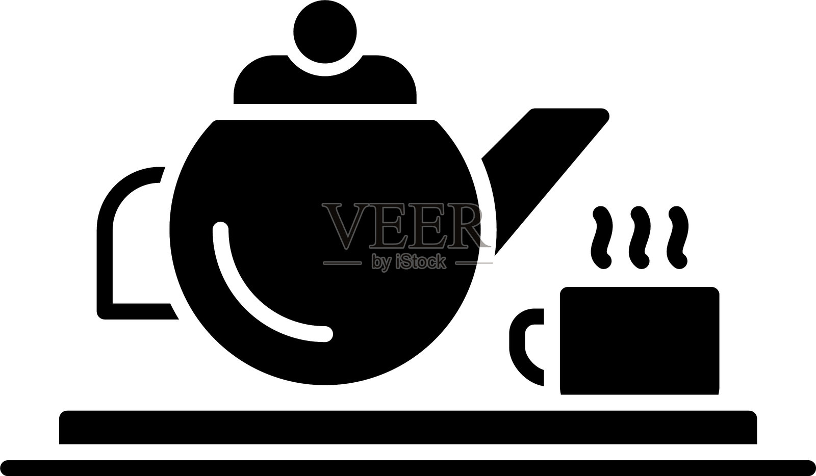 茶壶图标设计插画图片素材