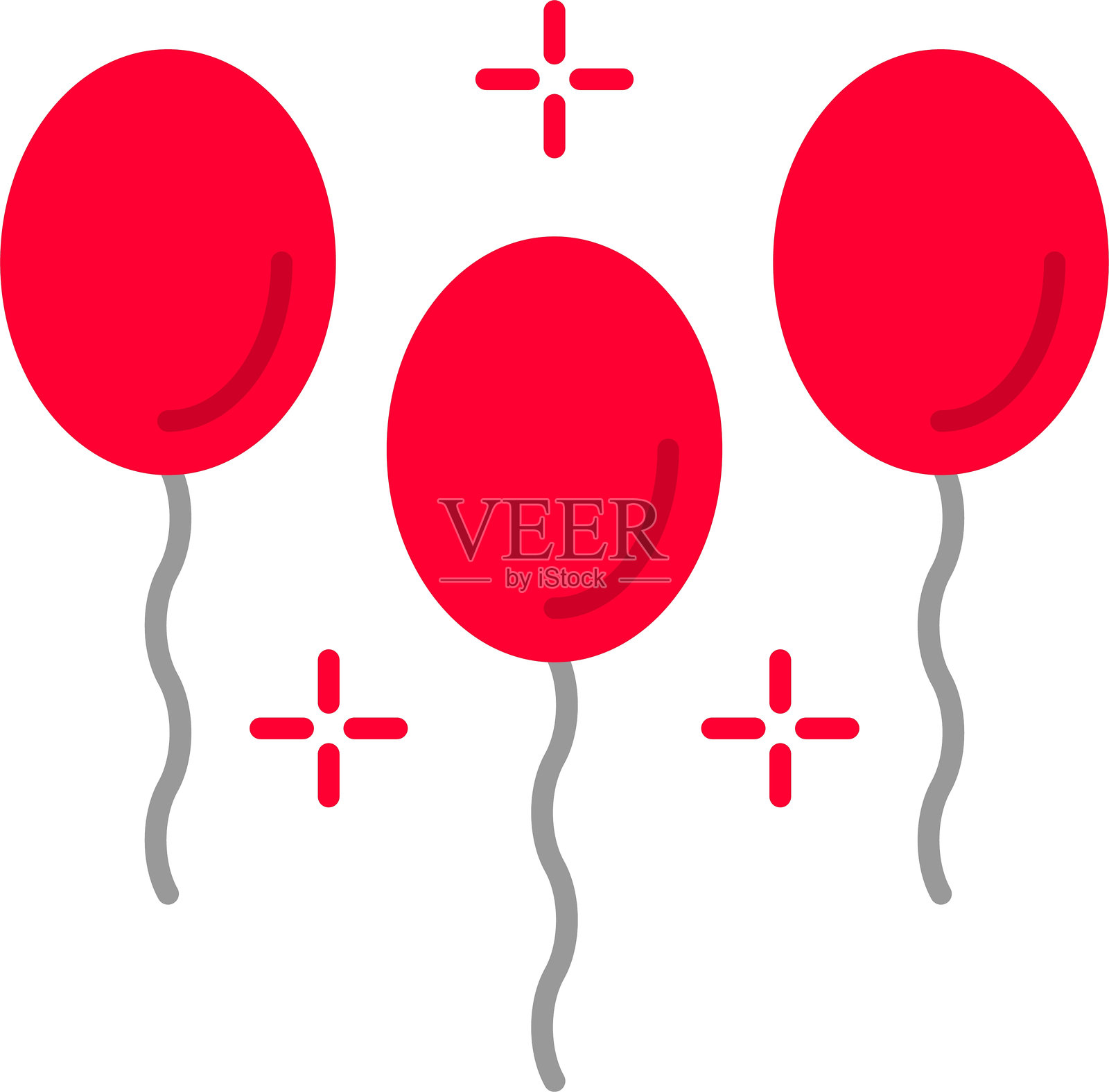 气球扁平图标设计插画图片素材