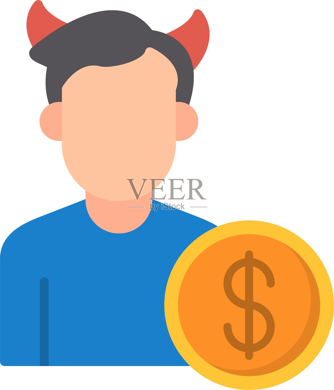 腐败者扁平图标设计插画图片素材