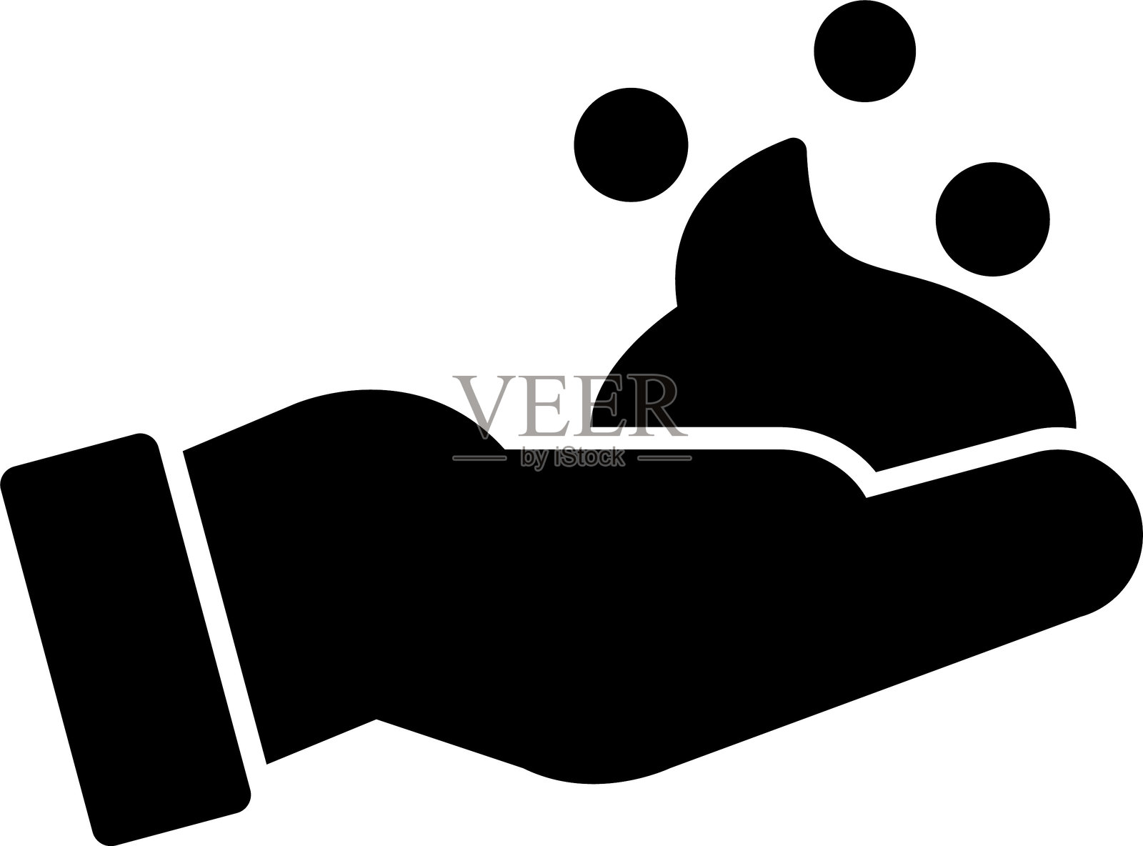 泡沫手图标设计插画图片素材