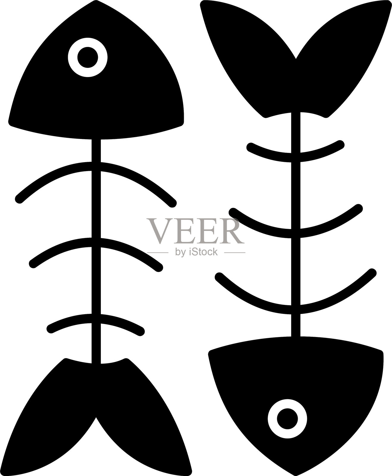 鱼骨图标设计插画图片素材