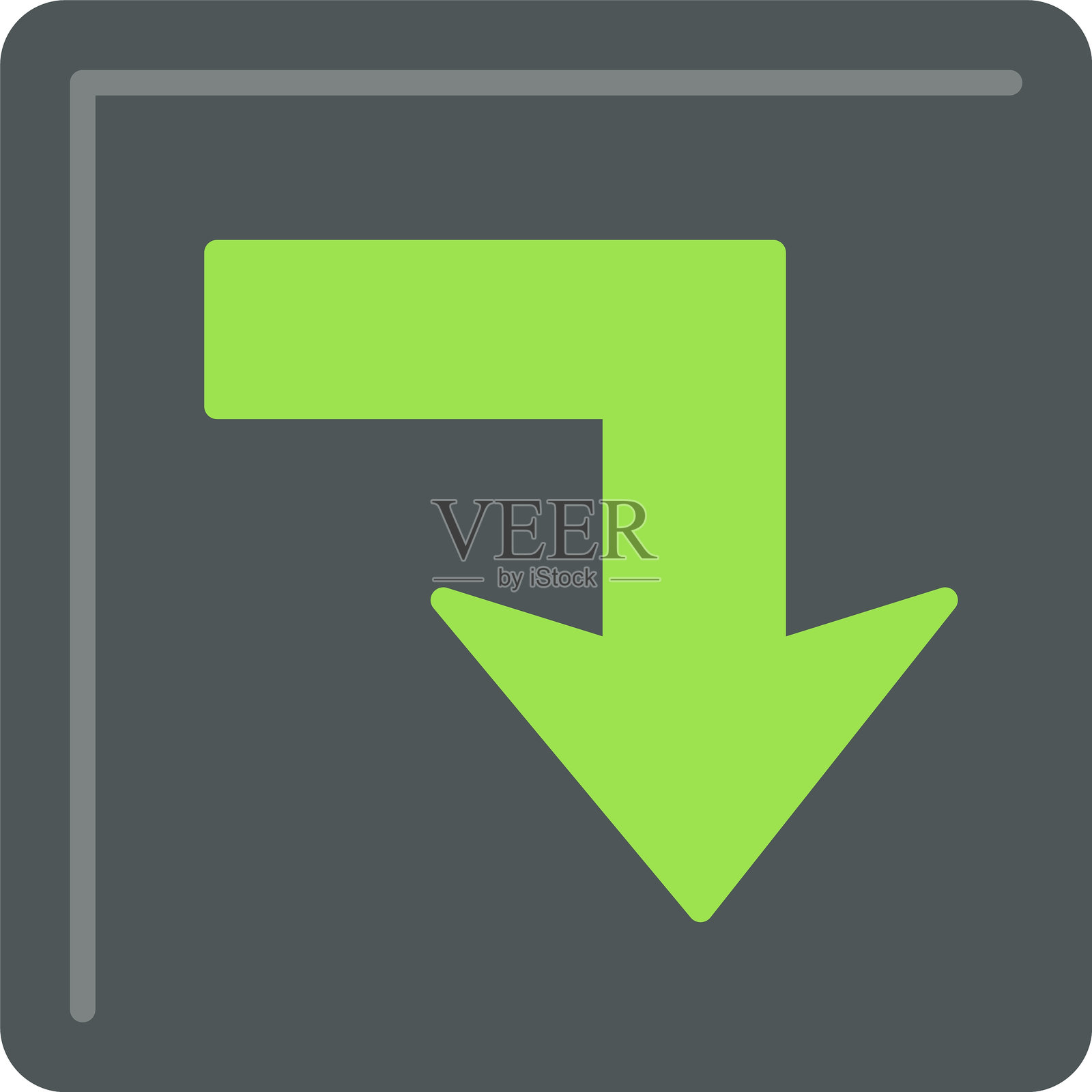 向下翻转的扁平图标设计插画图片素材