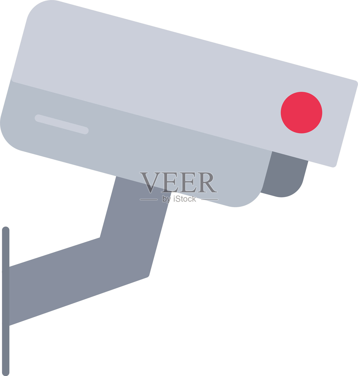 安全摄像头扁平图标设计插画图片素材