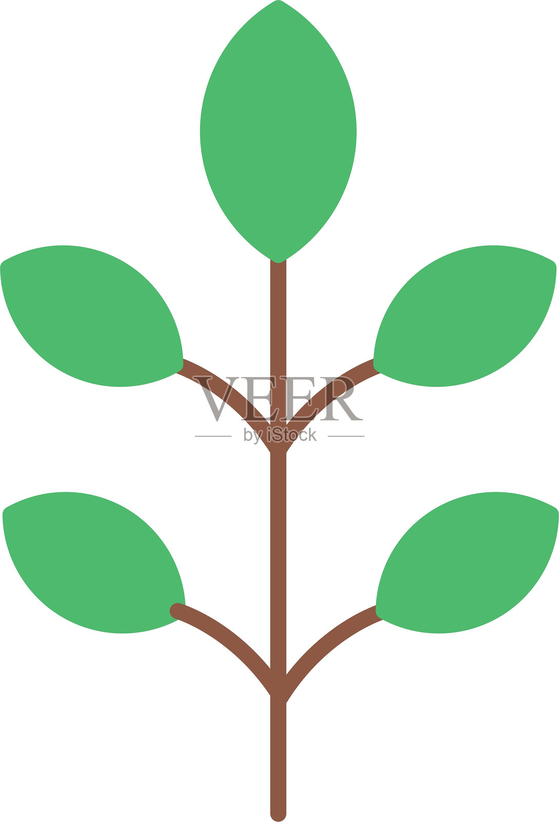 叶子扁平图标设计插画图片素材