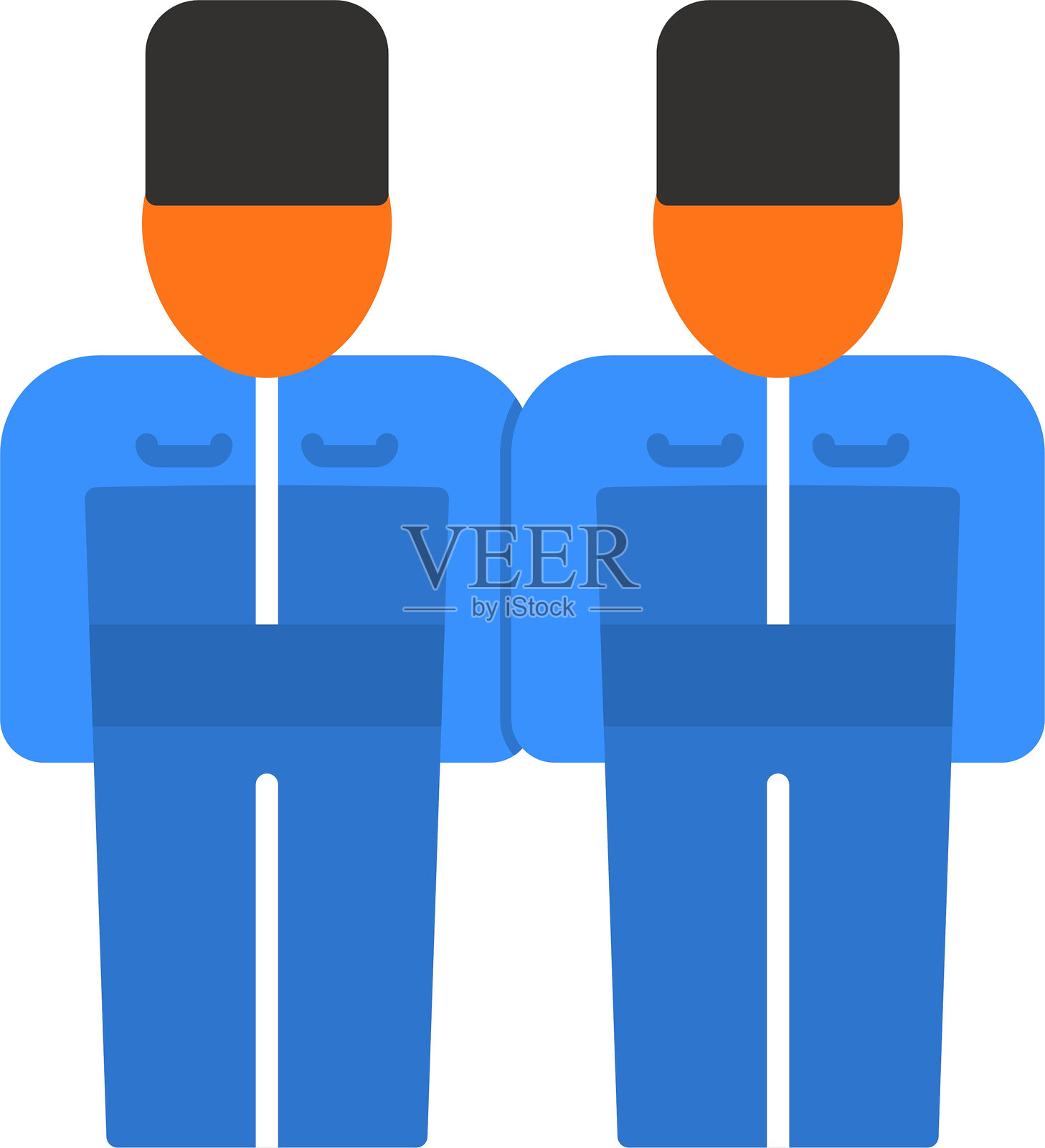 行进扁平图标设计插画图片素材