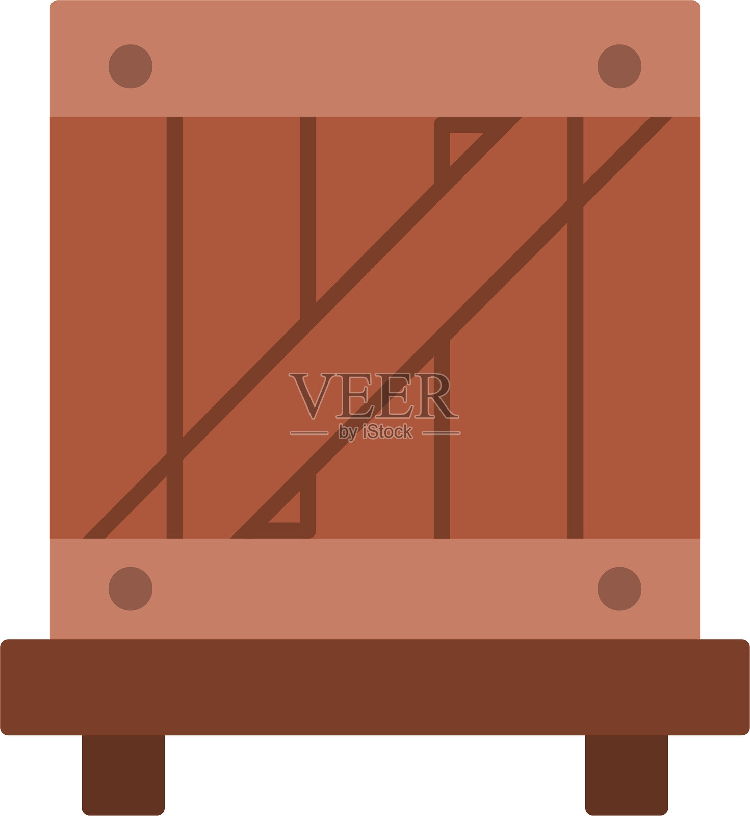 木箱扁平图标设计插画图片素材