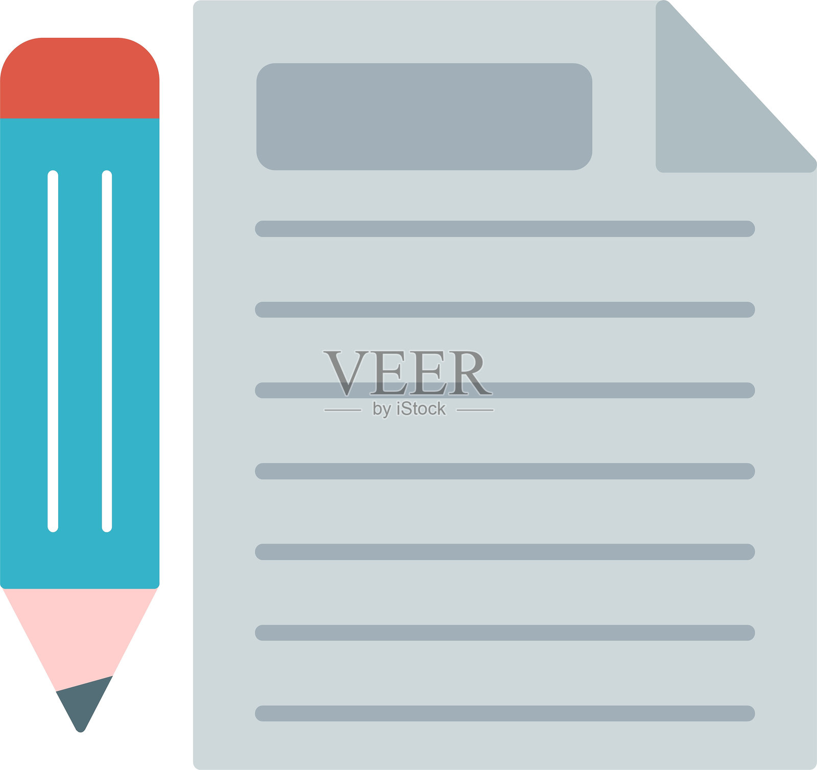 纸张扁平图标设计插画图片素材