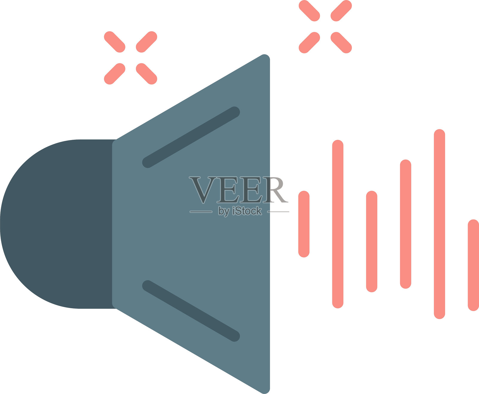 声音扁平图标设计插画图片素材