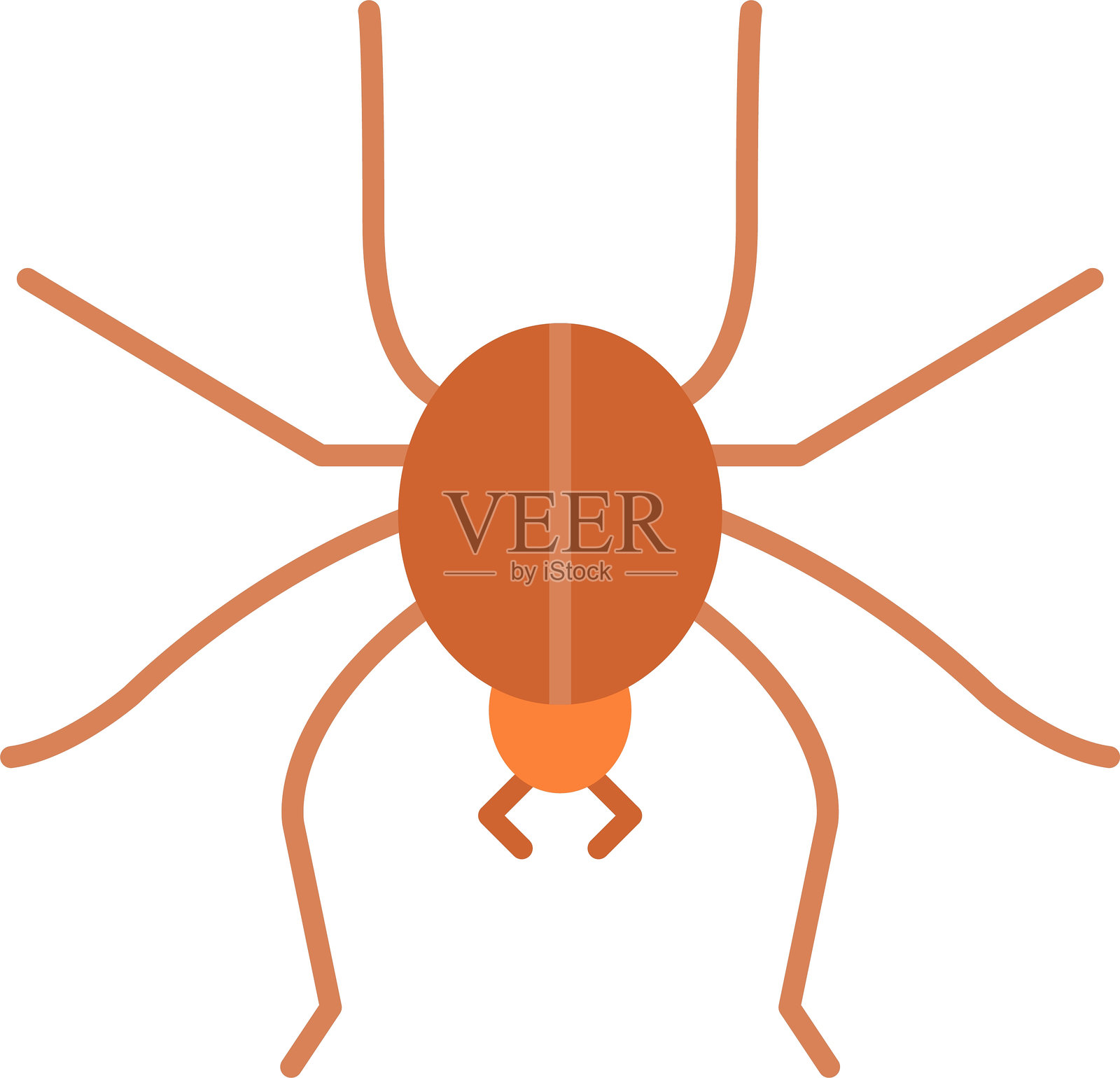 蜘蛛扁平图标设计插画图片素材