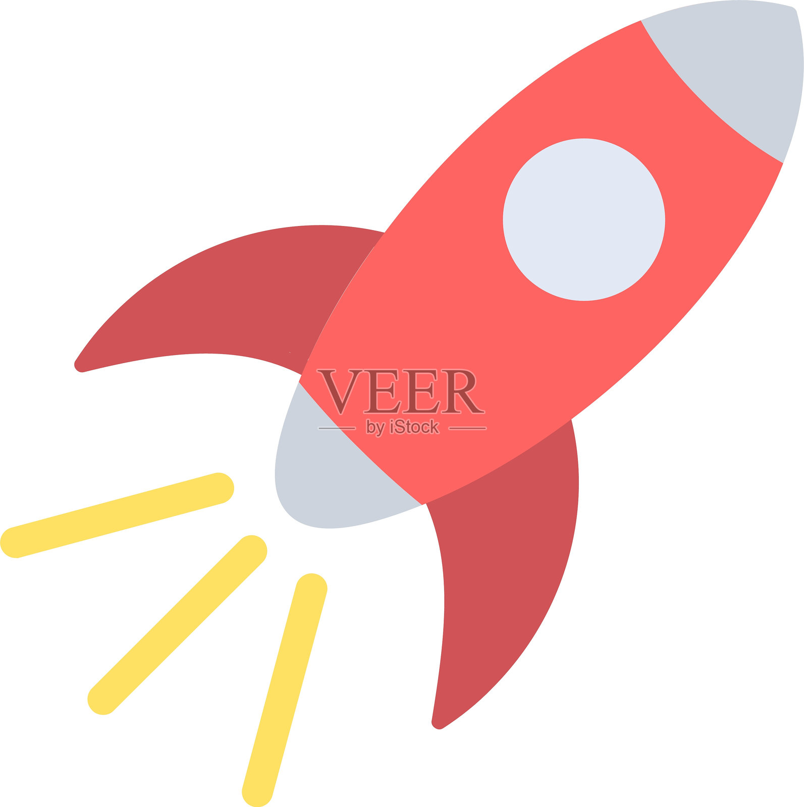 火箭扁平图标设计插画图片素材