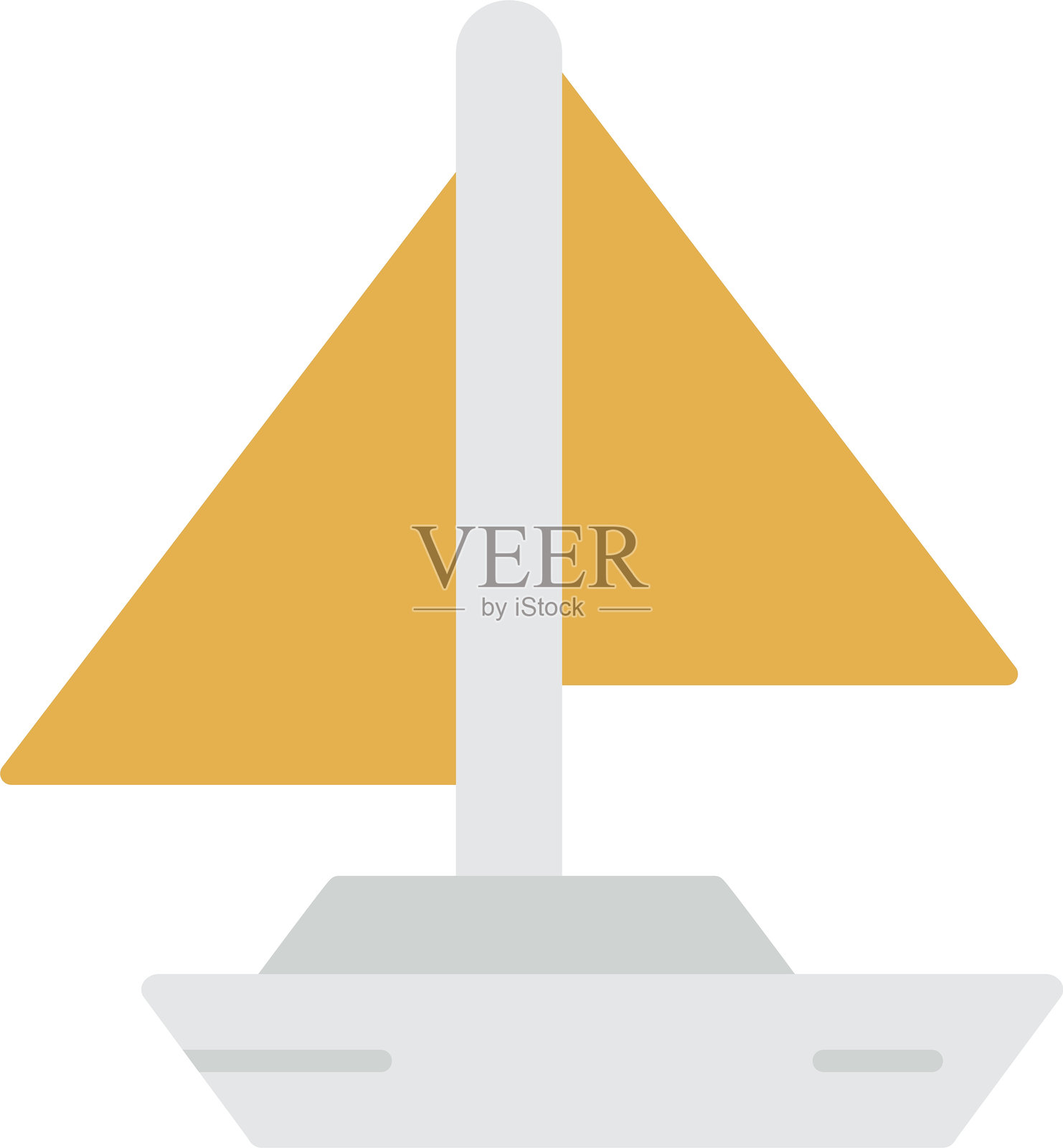 小型游艇扁平图标设计插画图片素材