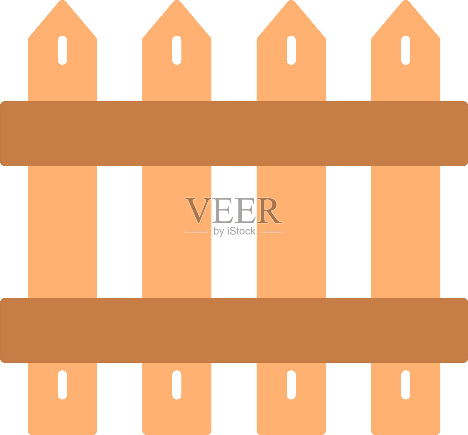 栅栏扁平图标设计插画图片素材