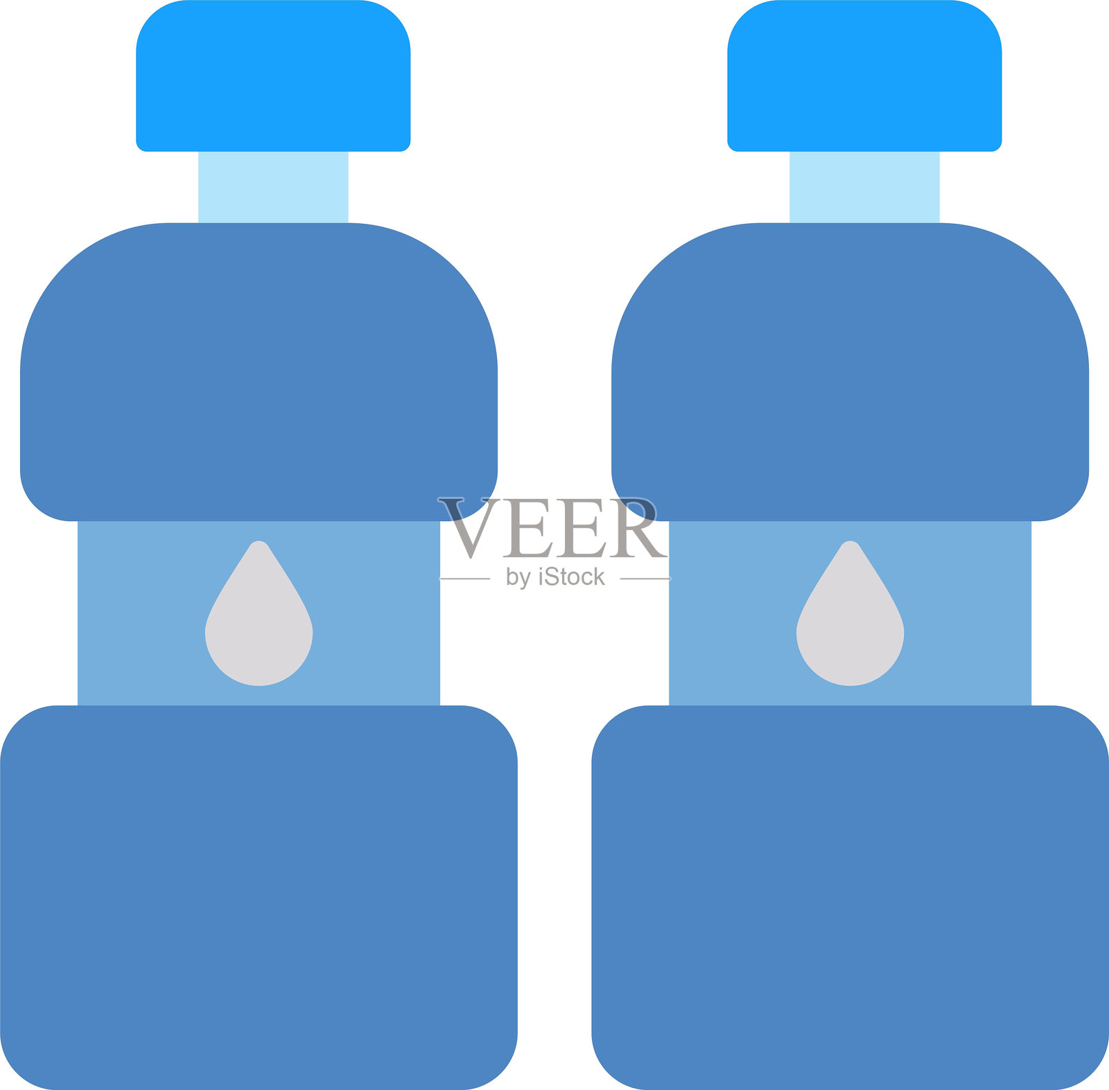 两个瓶子的扁平图标设计插画图片素材