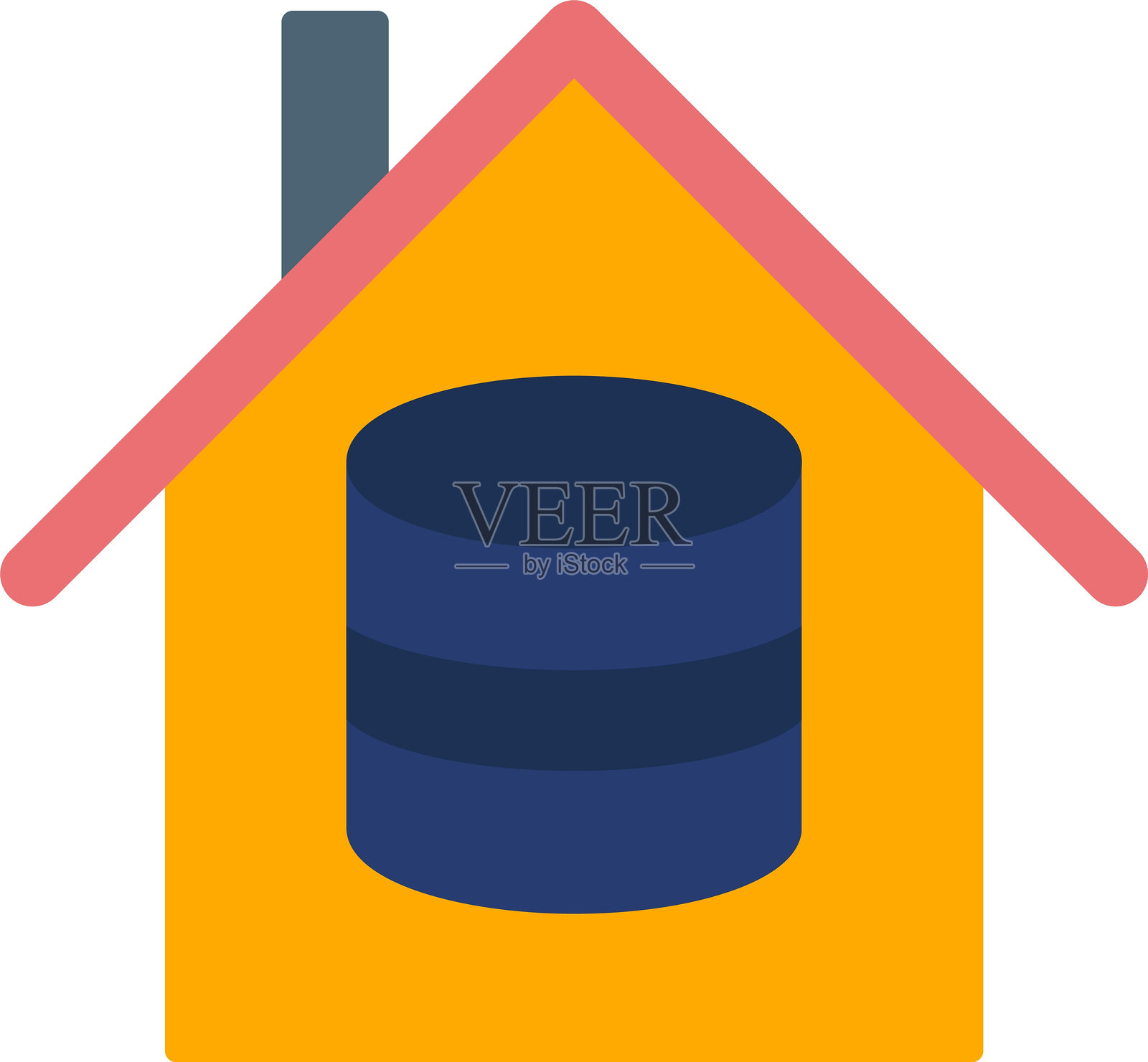 数据房屋扁平图标设计插画图片素材