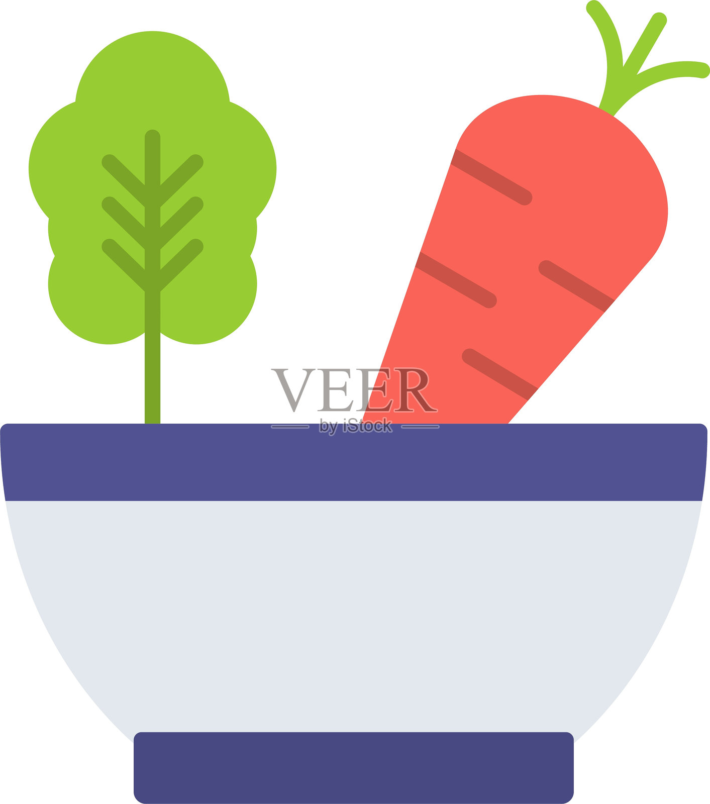 沙拉扁平图标设计插画图片素材