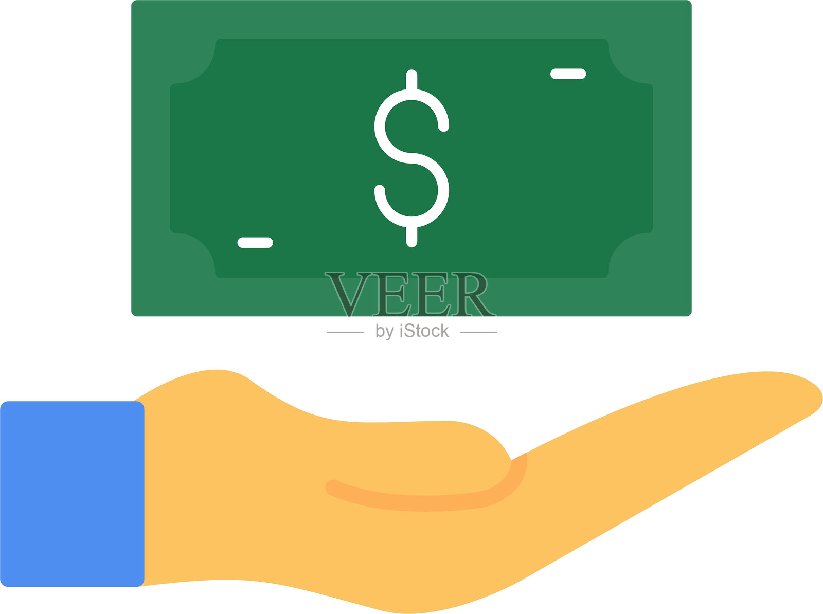 钱的扁平图标设计插画图片素材