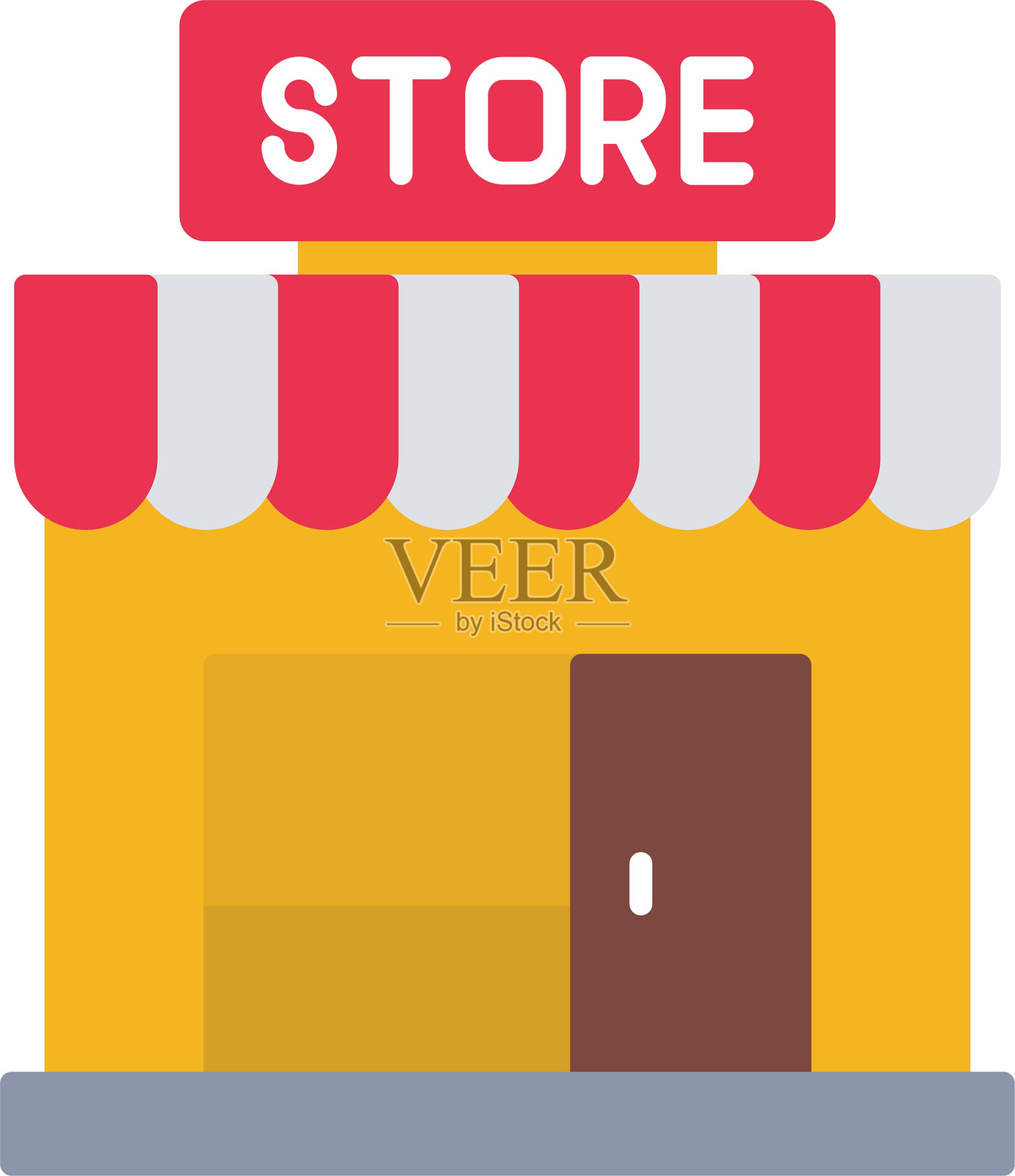 商店扁平图标设计插画图片素材