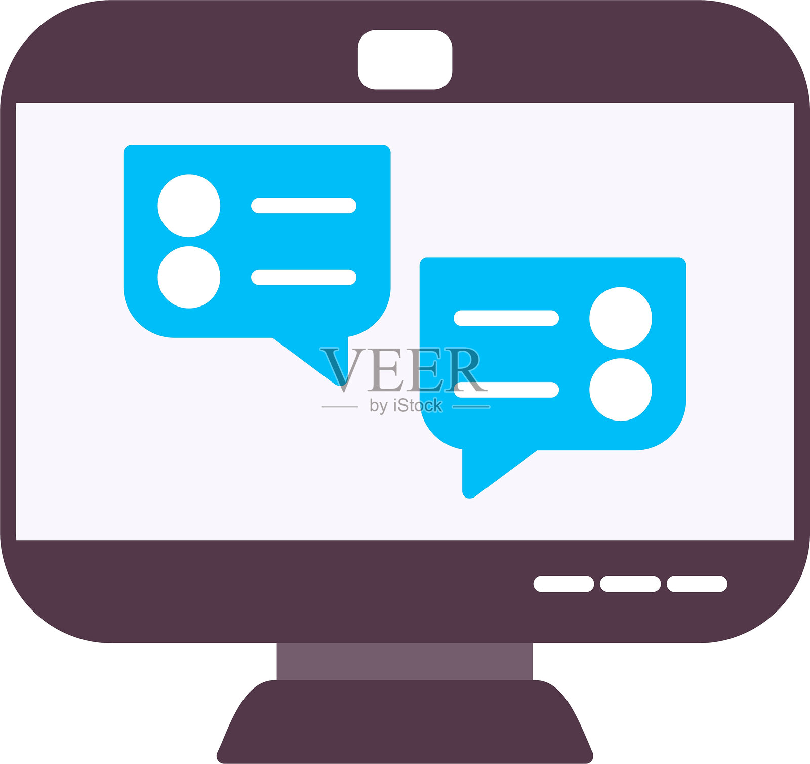 聊天气泡扁平图标设计插画图片素材