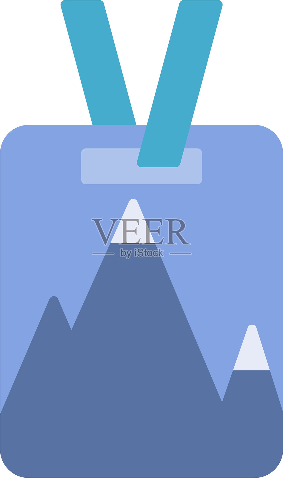 滑雪通行证扁平图标设计插画图片素材