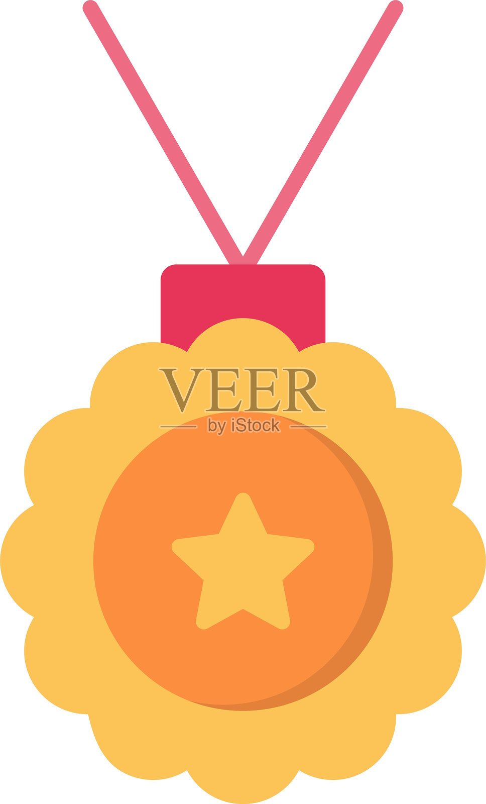 奖章扁平图标设计插画图片素材