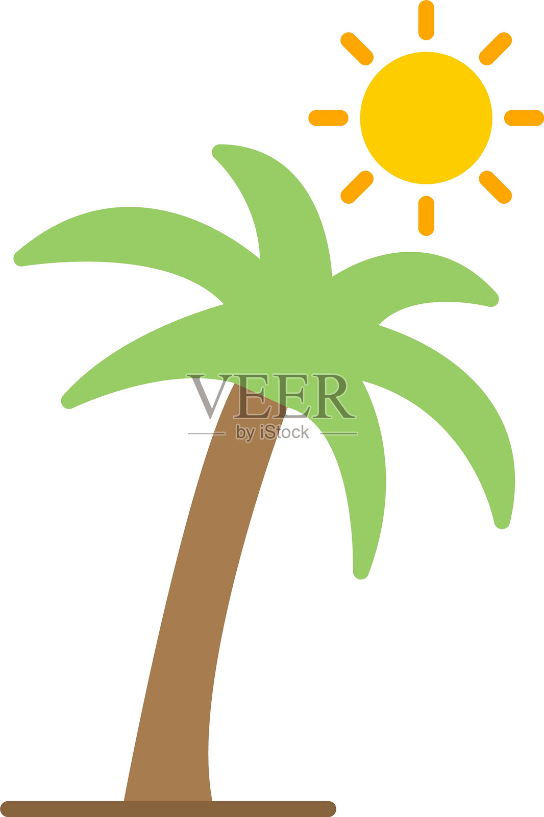 棕榈树扁平图标设计插画图片素材