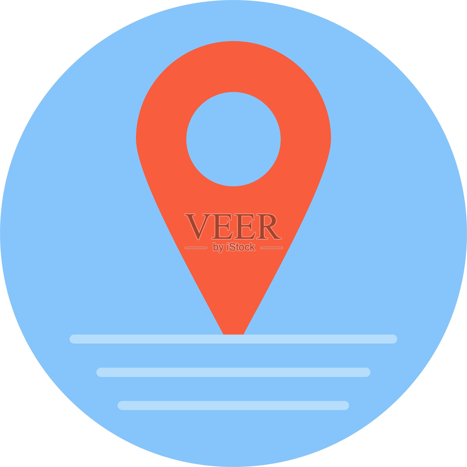 地址扁平图标设计插画图片素材