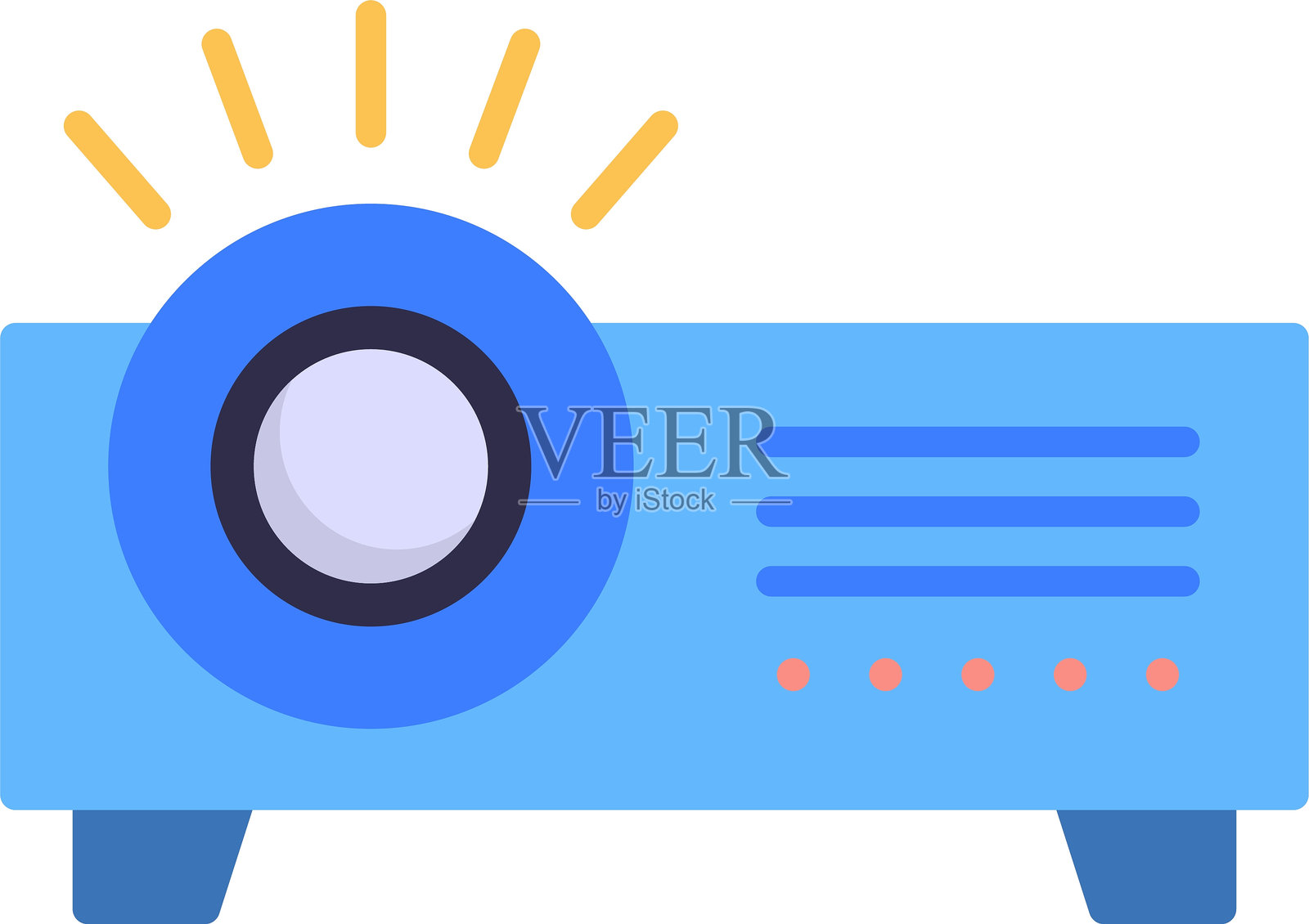 投影仪扁平图标设计插画图片素材