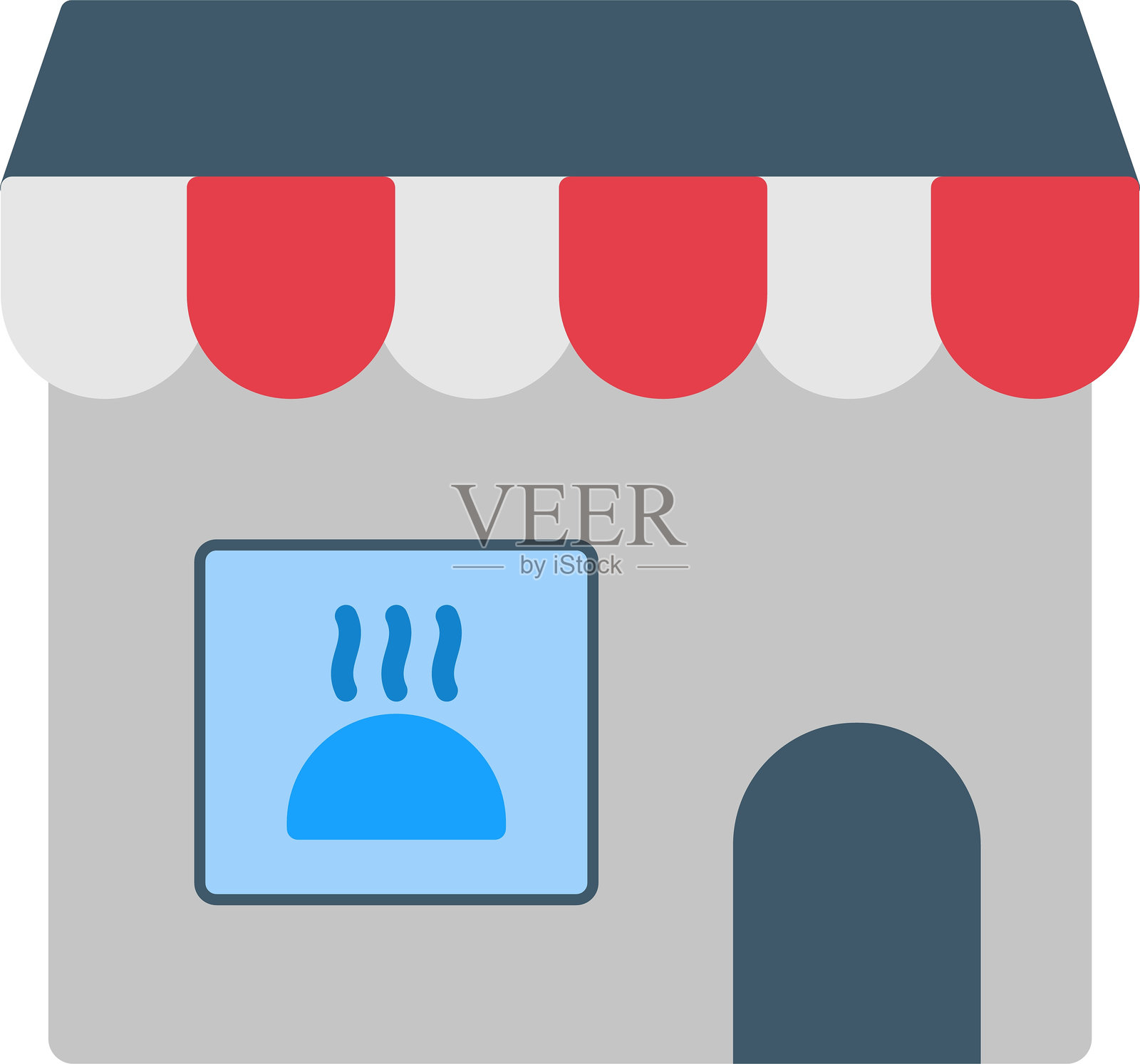 杂货店扁平图标设计插画图片素材