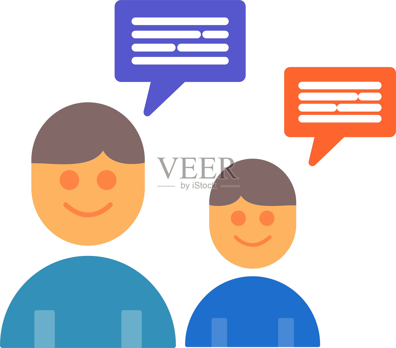 对话扁平图标设计插画图片素材