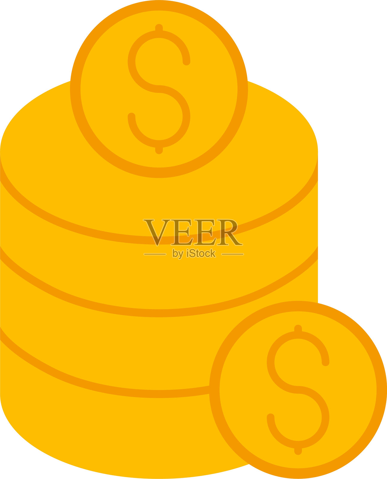 硬币扁平图标设计插画图片素材