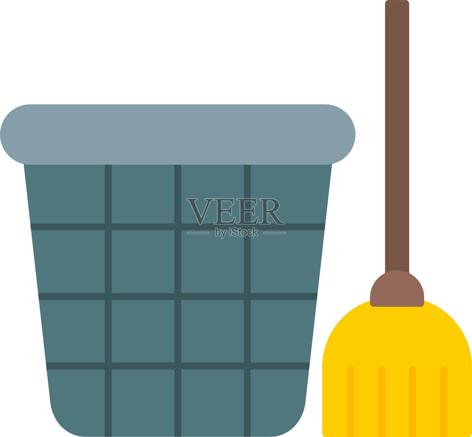 拖把扁平图标设计插画图片素材