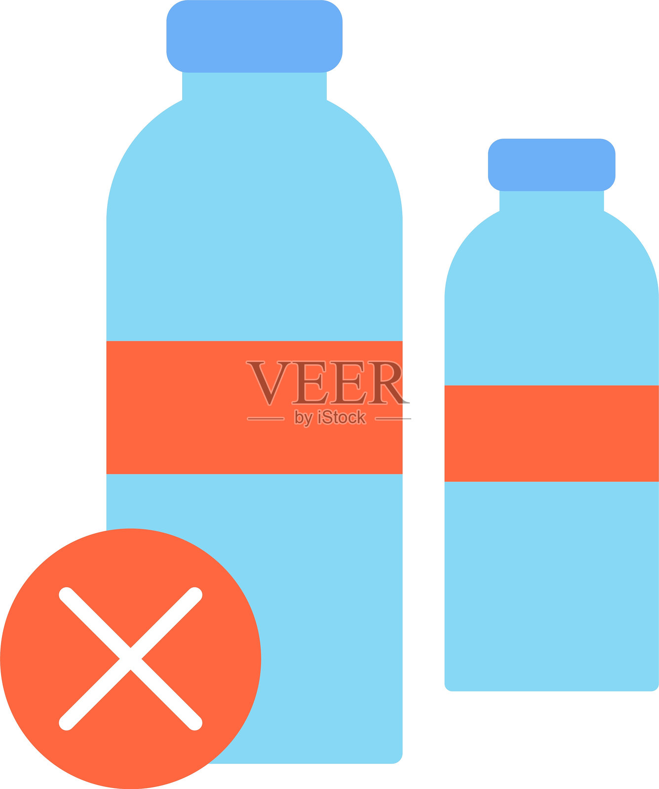 无塑料瓶扁平图标设计插画图片素材