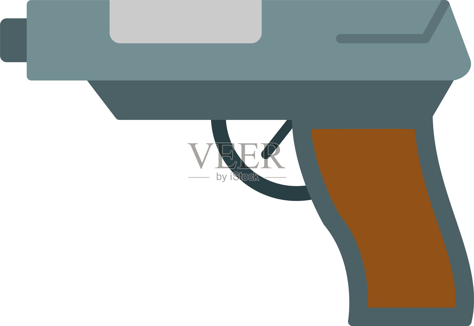 左轮手枪扁平图标设计插画图片素材