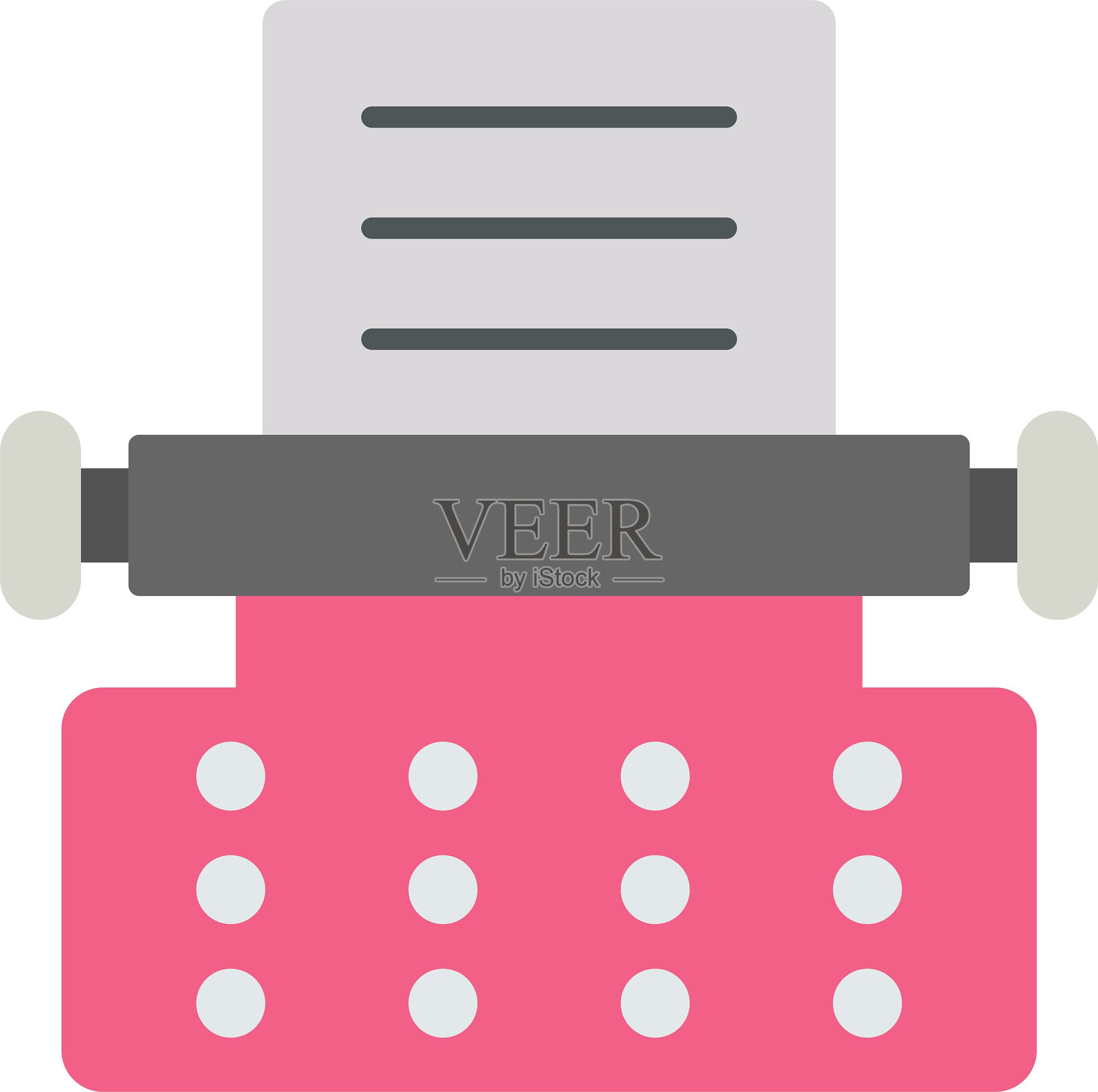 打字机扁平图标设计插画图片素材