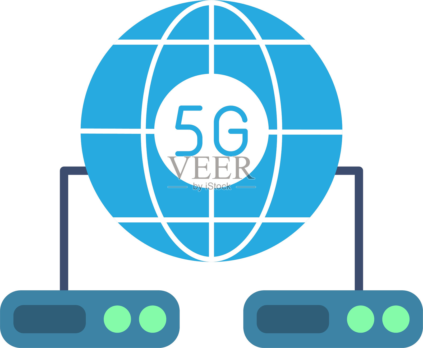 大数据扁平图标设计插画图片素材