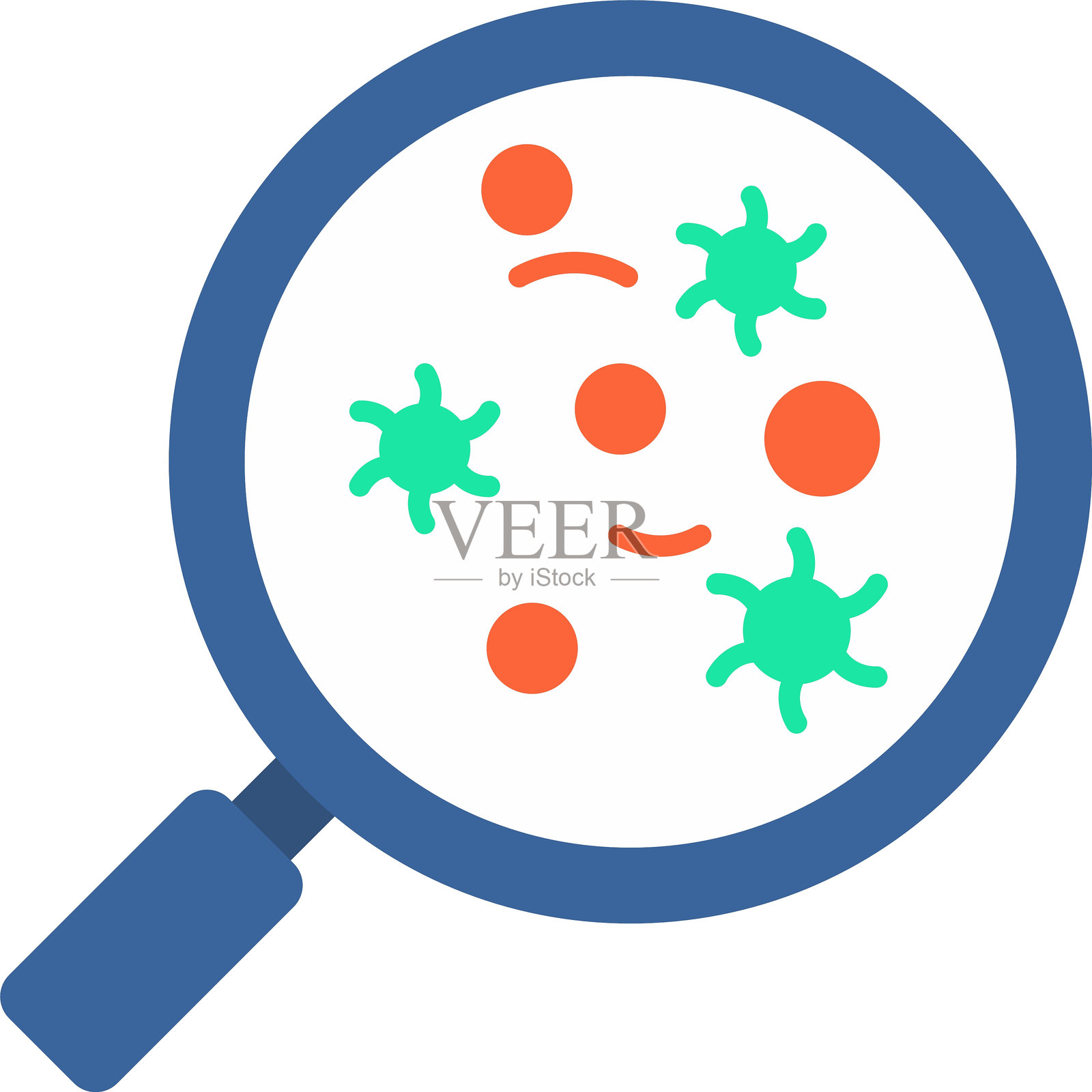 微生物学扁平图标设计插画图片素材