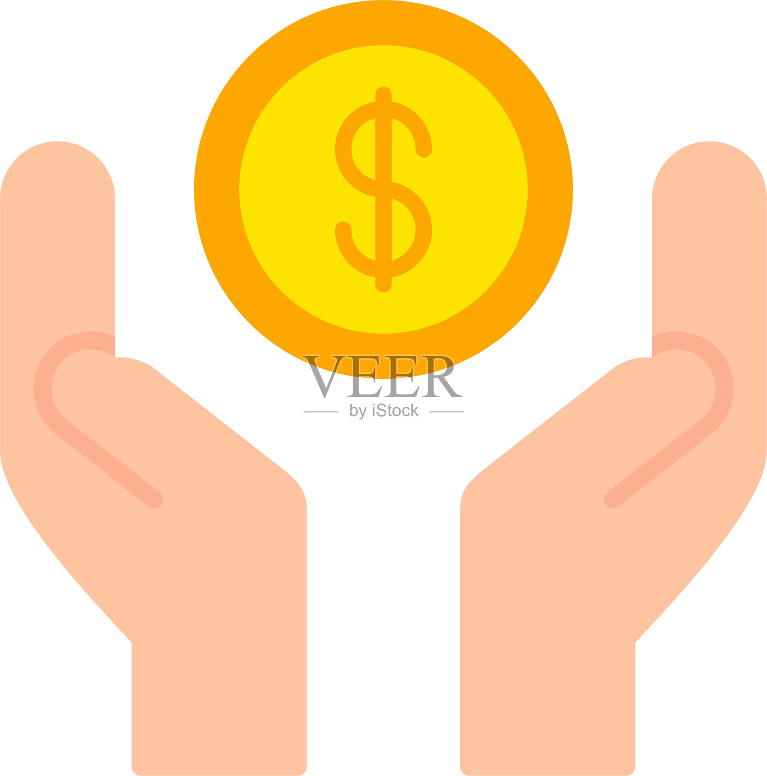 慈善扁平图标设计插画图片素材