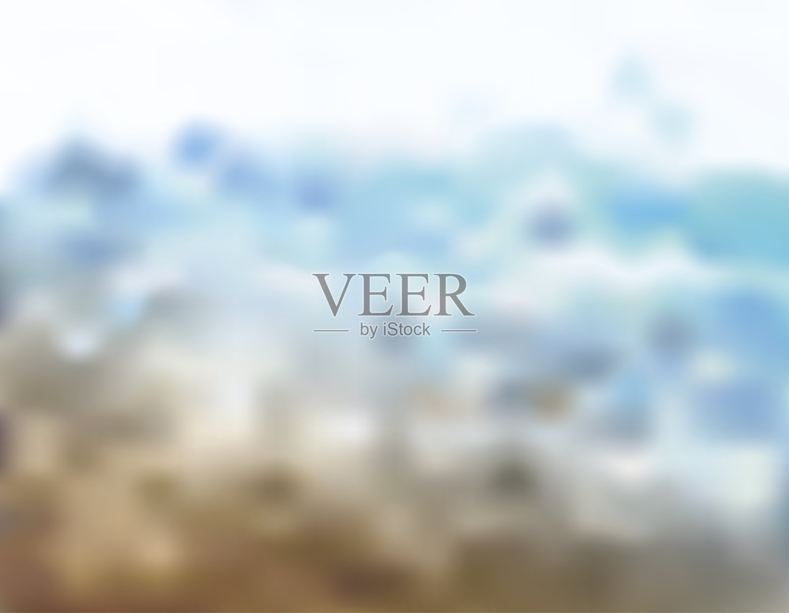 抽象水彩背景。海洋。天空。蓝色。浅蓝色。米色。棕色。柔和色调。插画图片素材