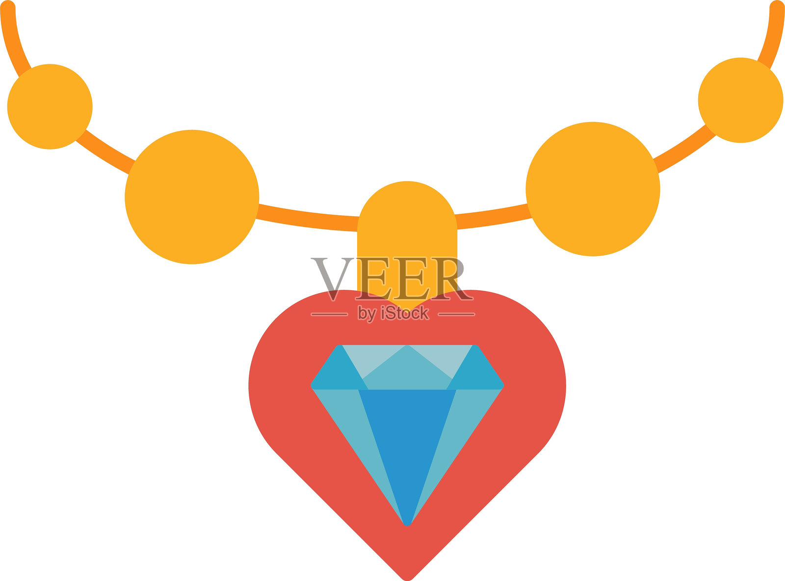 项链扁平图标设计插画图片素材