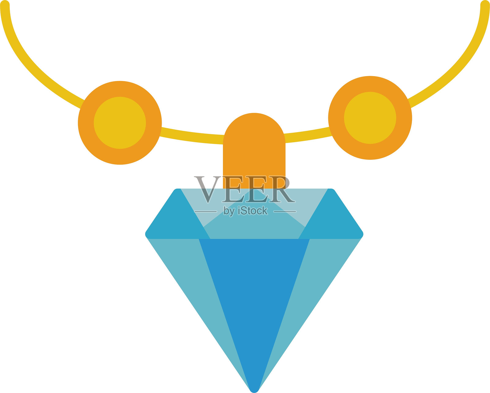 项链扁平图标设计插画图片素材